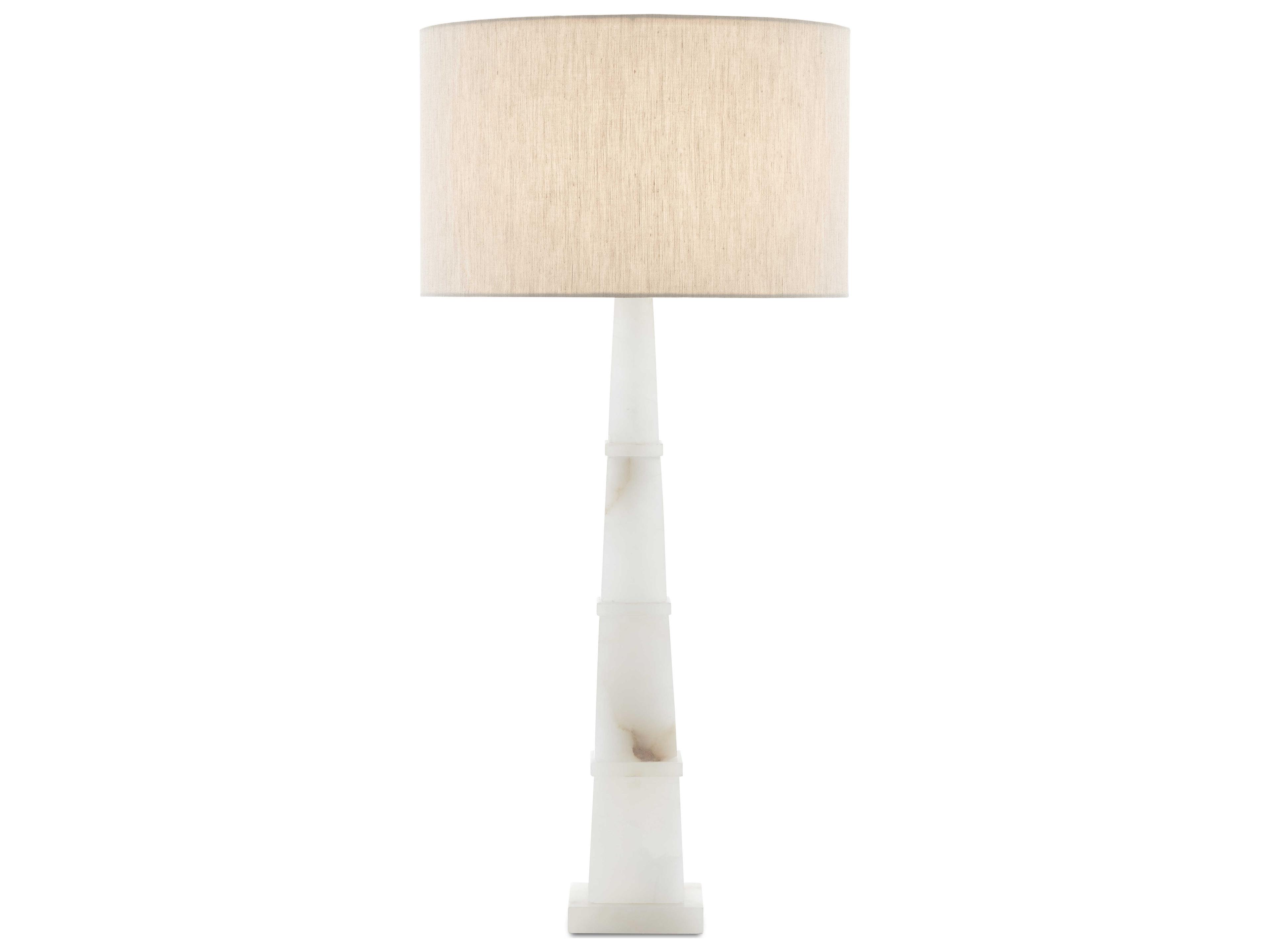 Luxecor Alabastro Alabaster Polished Nickel White Buffet Lamp