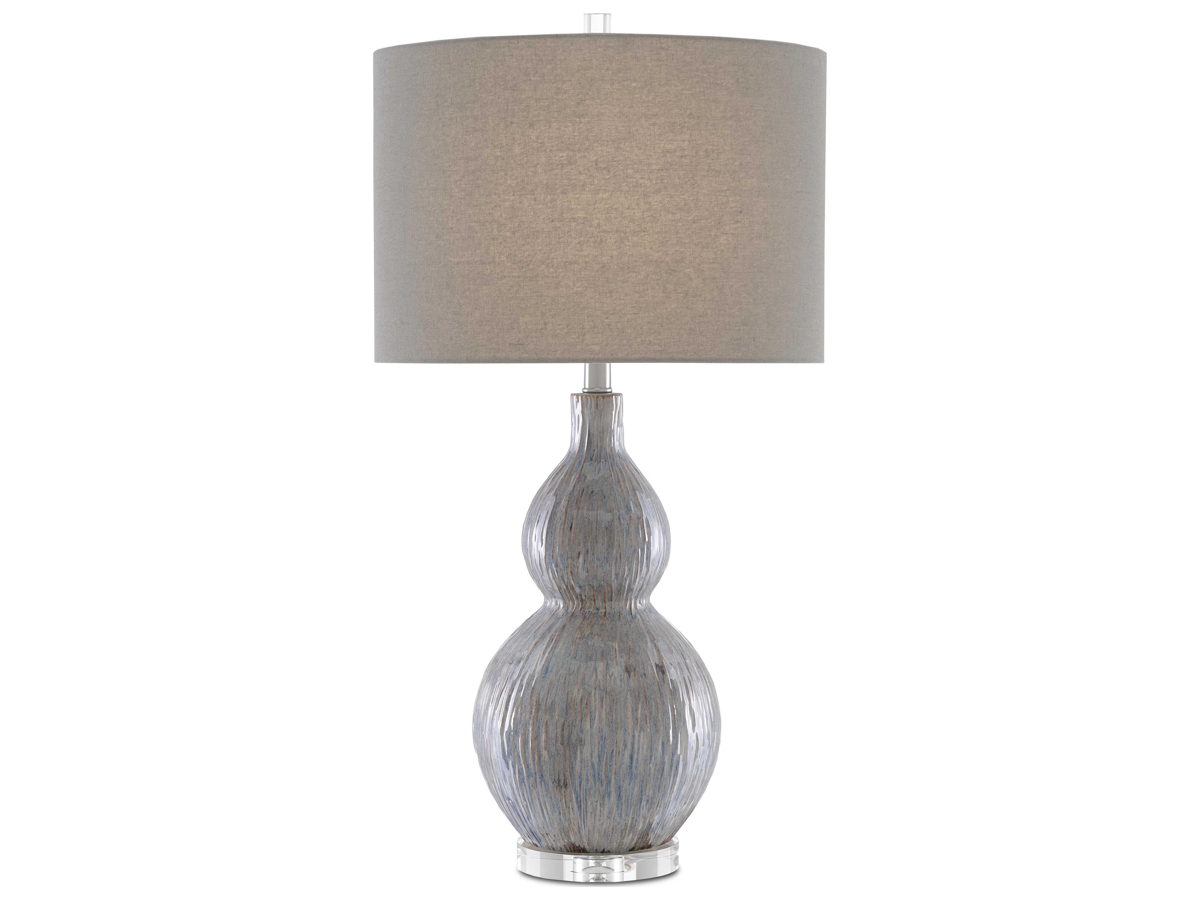 Luxecor Idyll Crystal Gray Blue Taupe Buffet Lamp