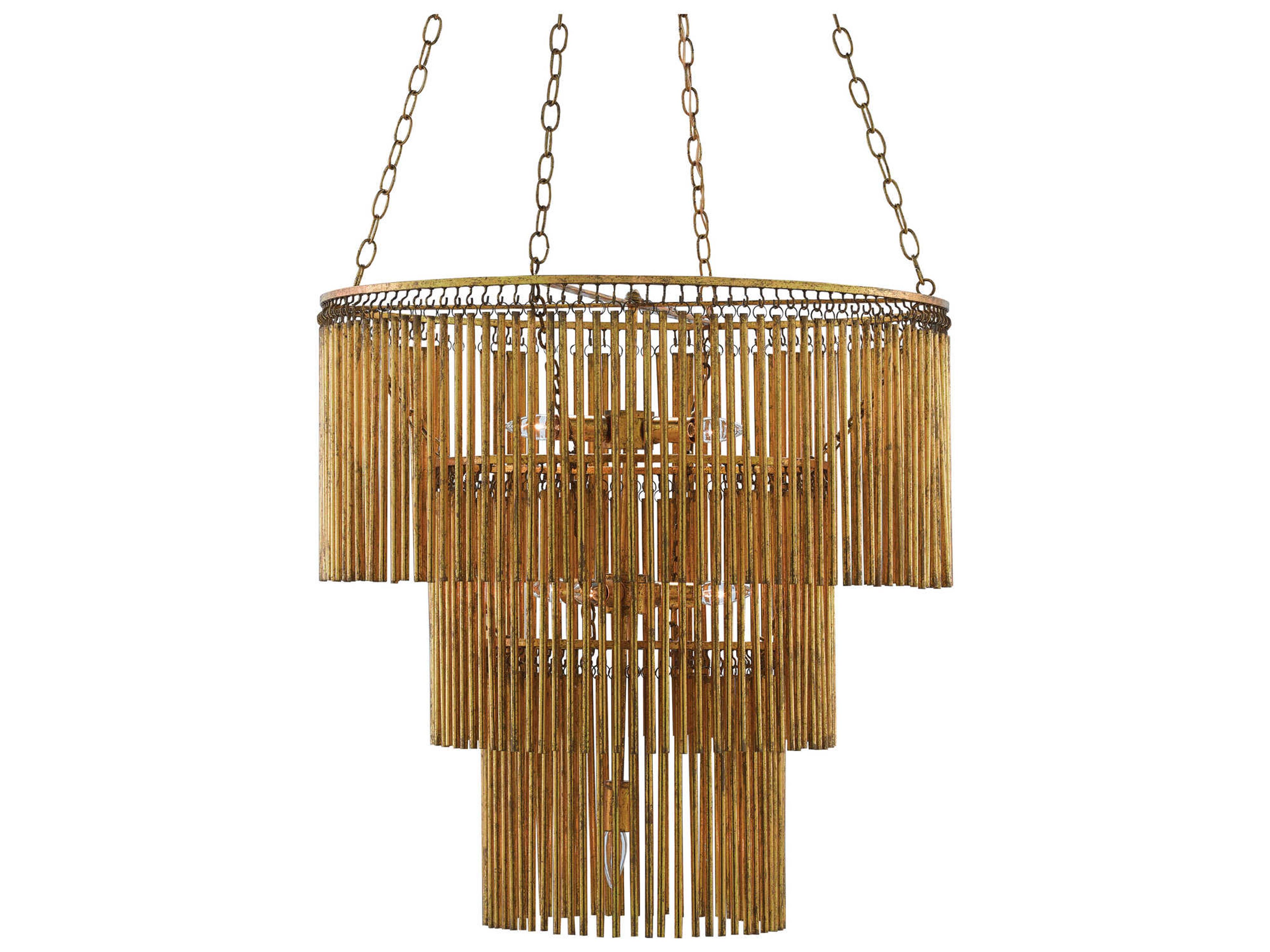 Mantra 7-Light Gold Leaf Tiered Chandelier