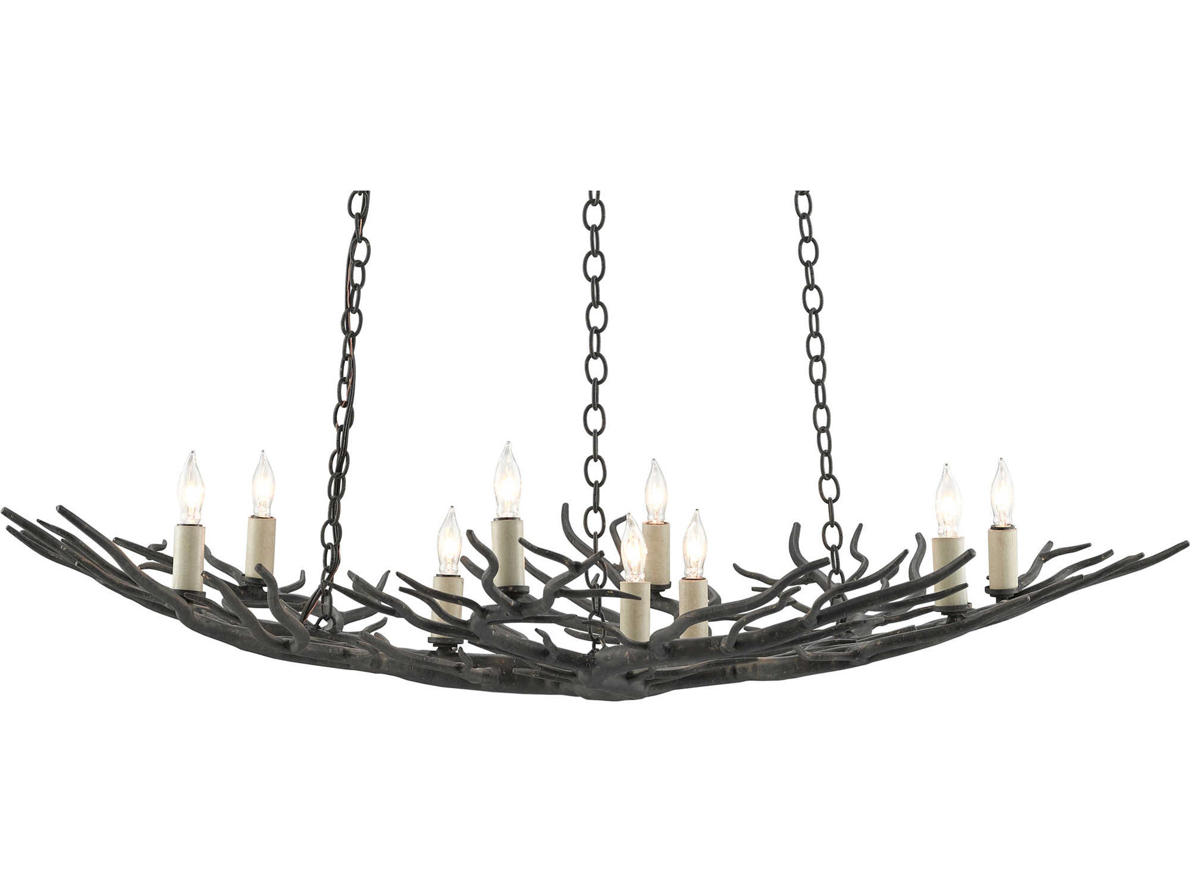 Rainforest 9-Light Rustic Bronze Candelabra Chandelier