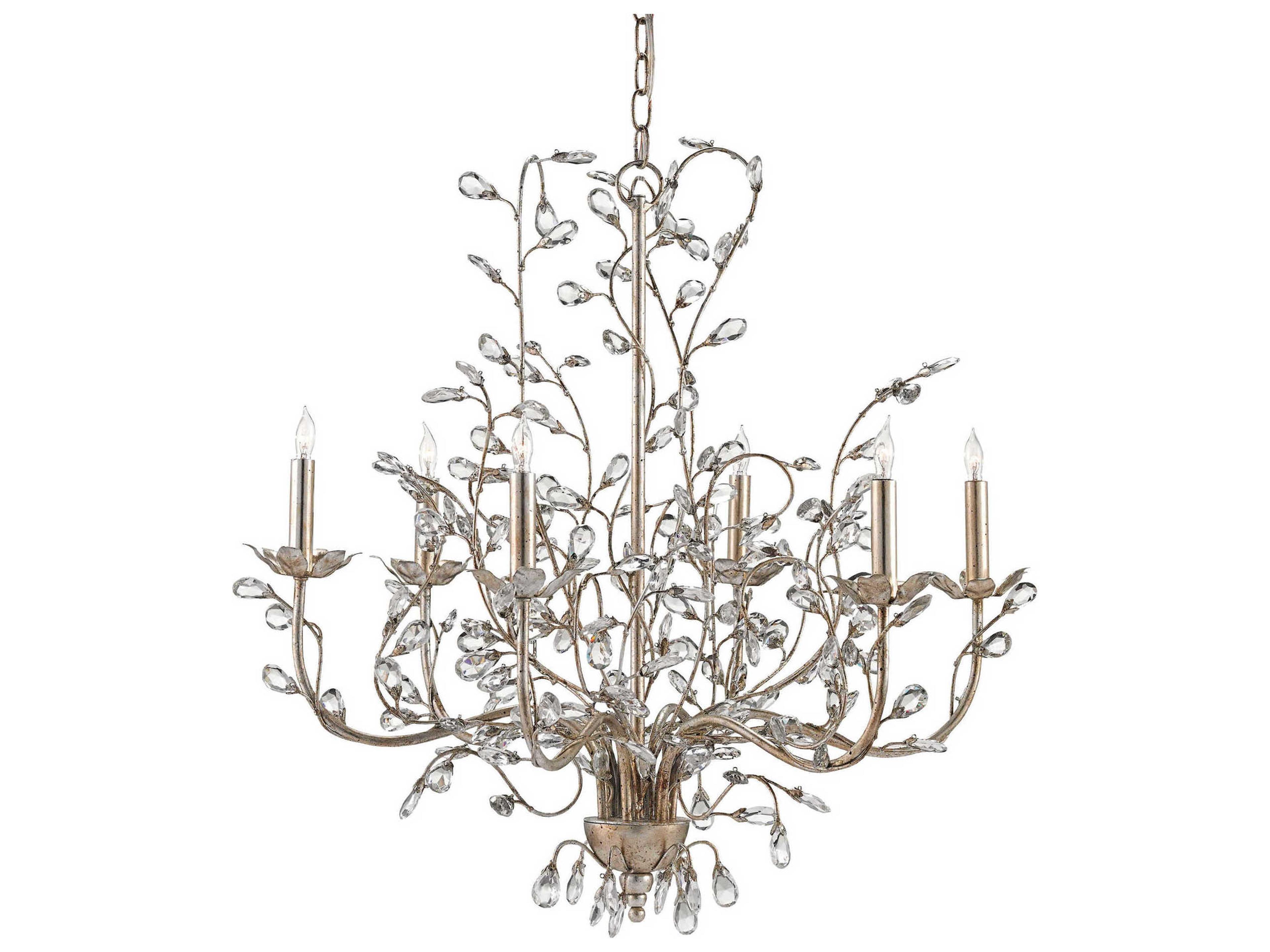 Vistas 6-Light Silver Granello Candelabra Chandelier