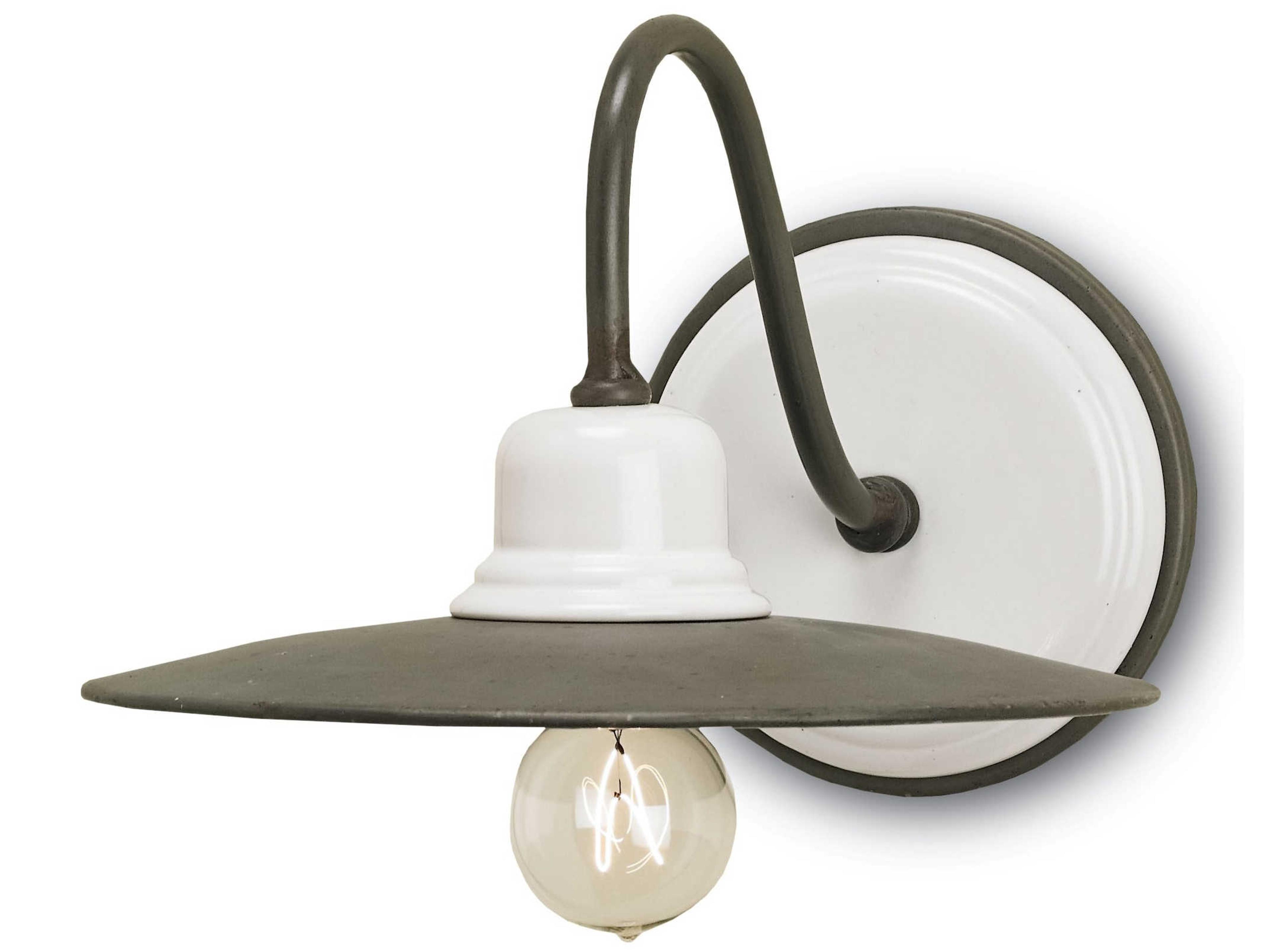 Vistas 1-Light Hiroshi Gray White Wall Sconce