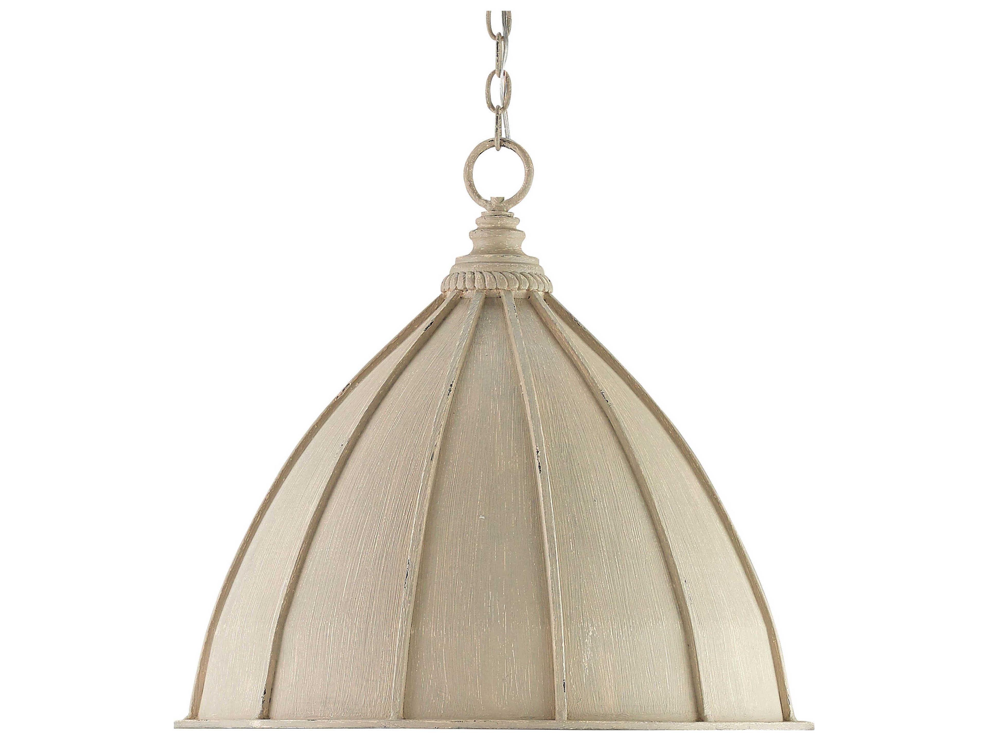 Vistas 1-Light Oyster Cream silver Leaf Off White Bell Pendant