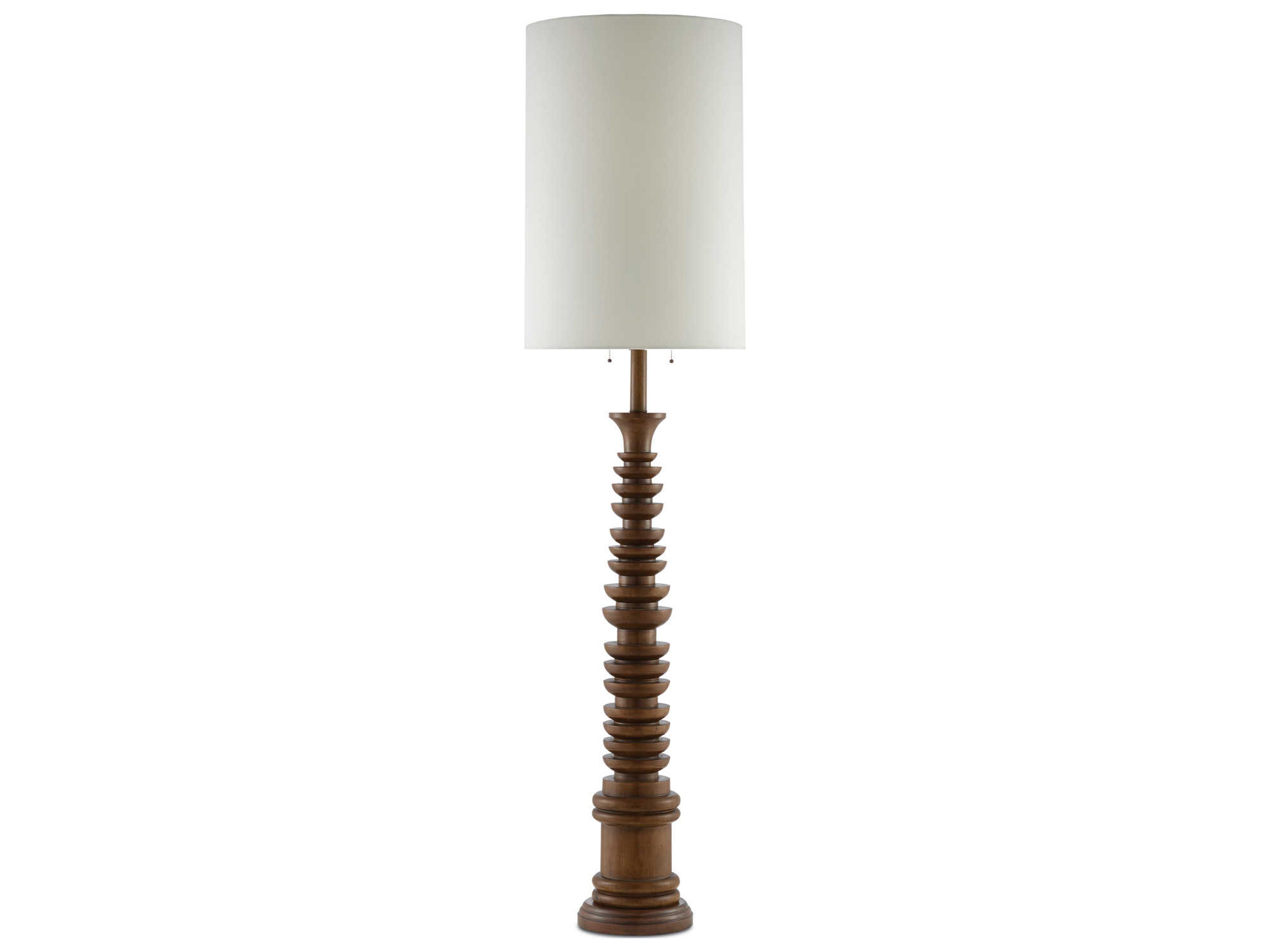 Malayan Natural Light Eggshell Linen Brown Floor Lamp