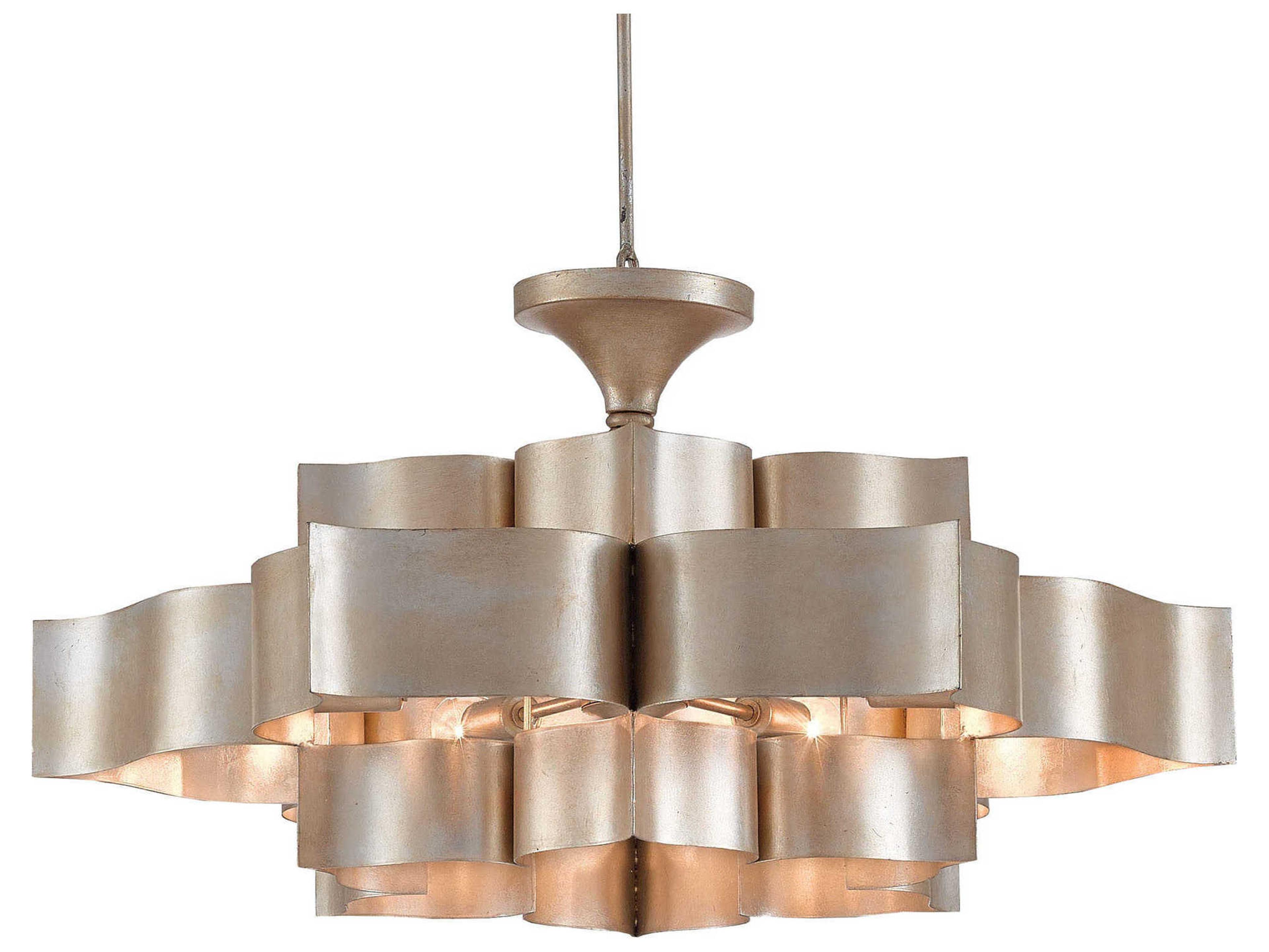 Vistas 6-Light Contemporary Silver Leaf Island Pendant