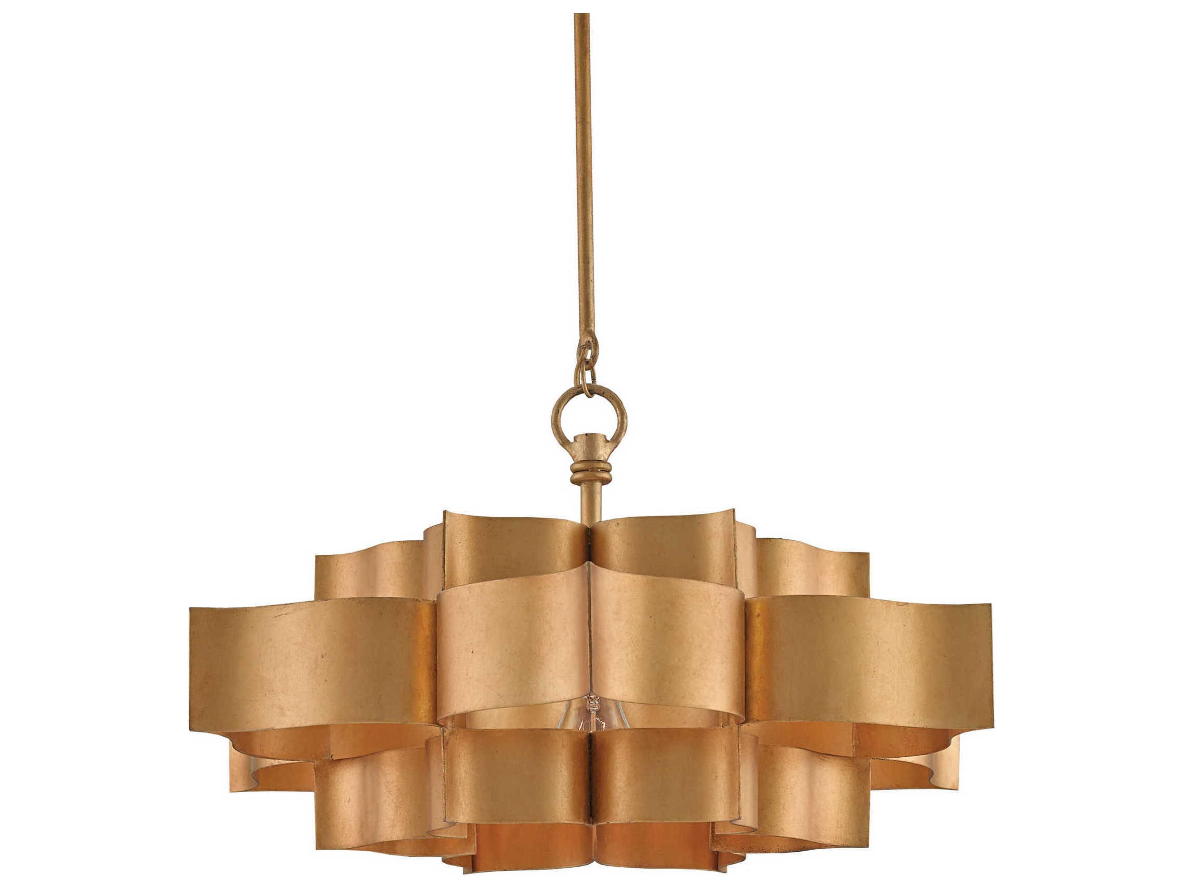 Vistas 1-Light Antique Gold Leaf Pendant