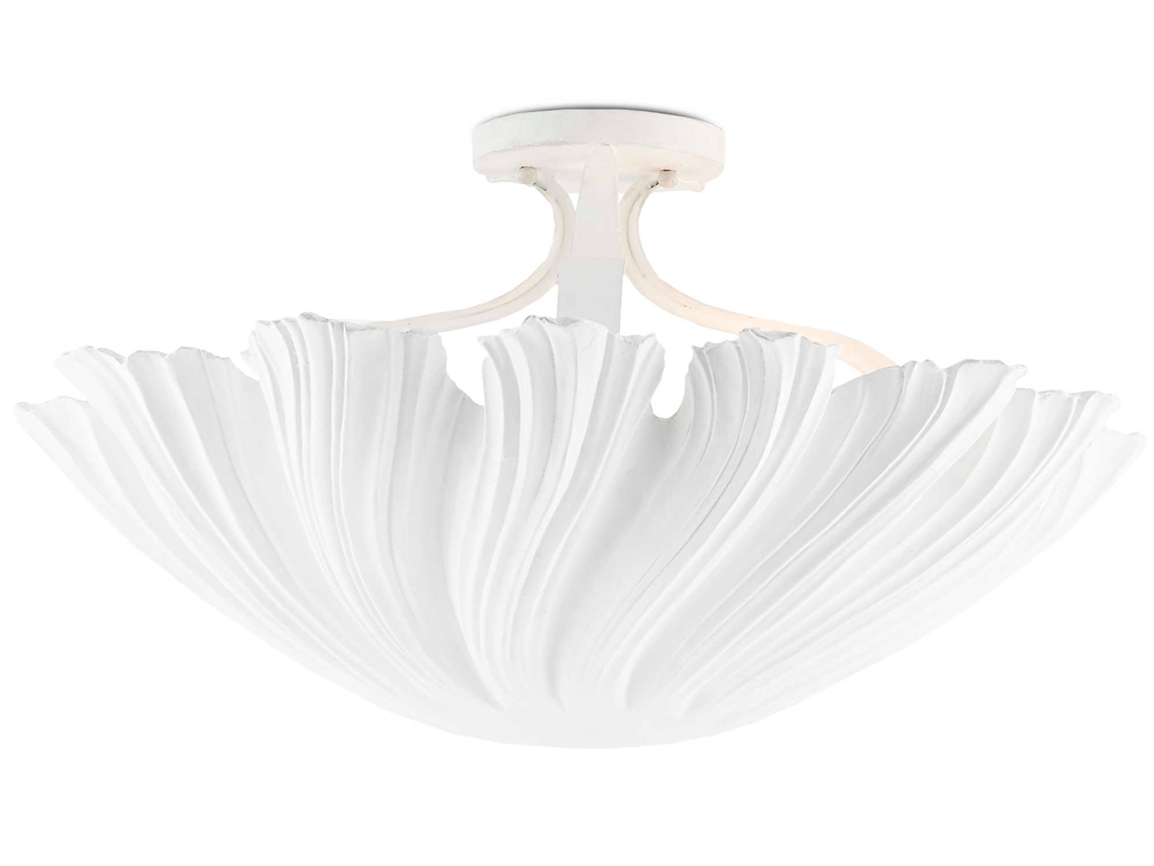 Vistas 3-Light Gesso White Bowl Semi Flush Mount