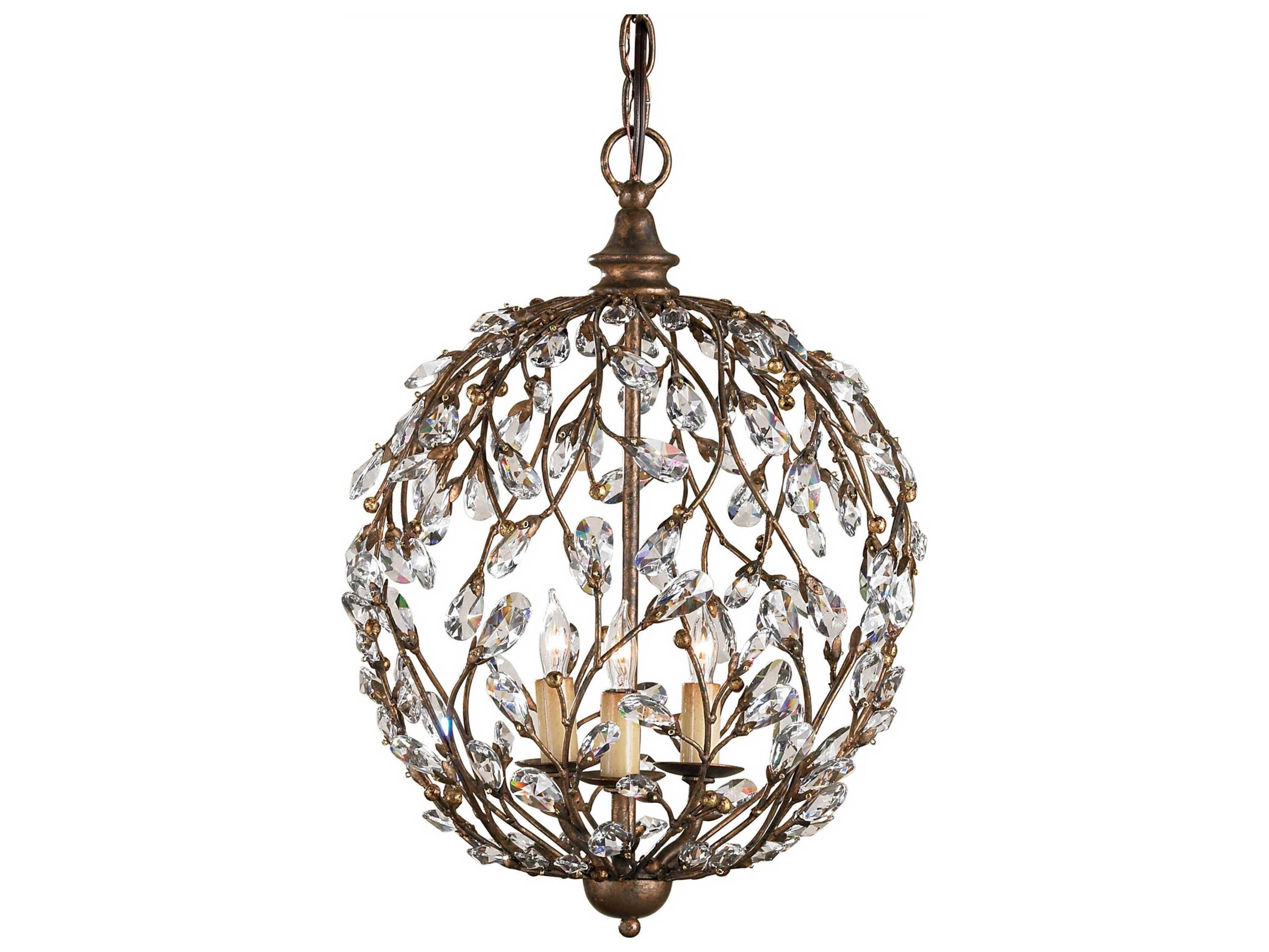 Vistas 3-Light Cupertino Brown Candelabra Globe Chandelier