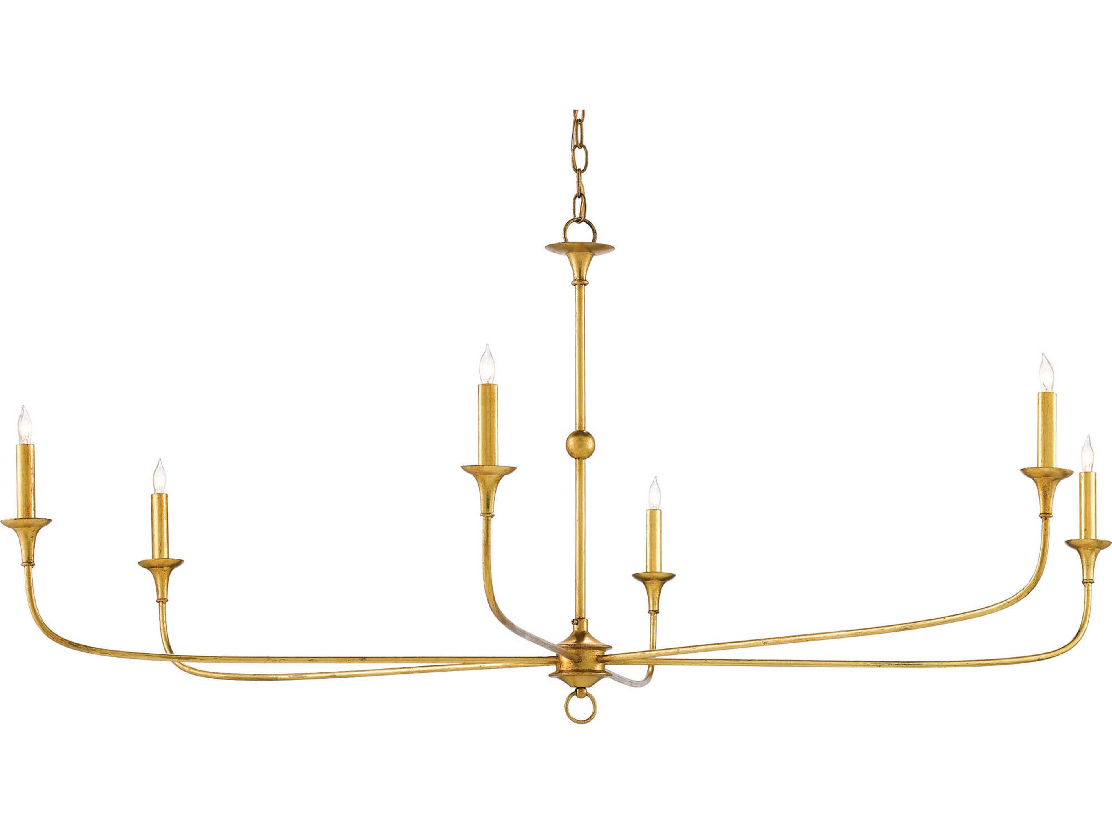 Vistas 6-Light Contemporary Gold Leaf Candelabra Chandelier