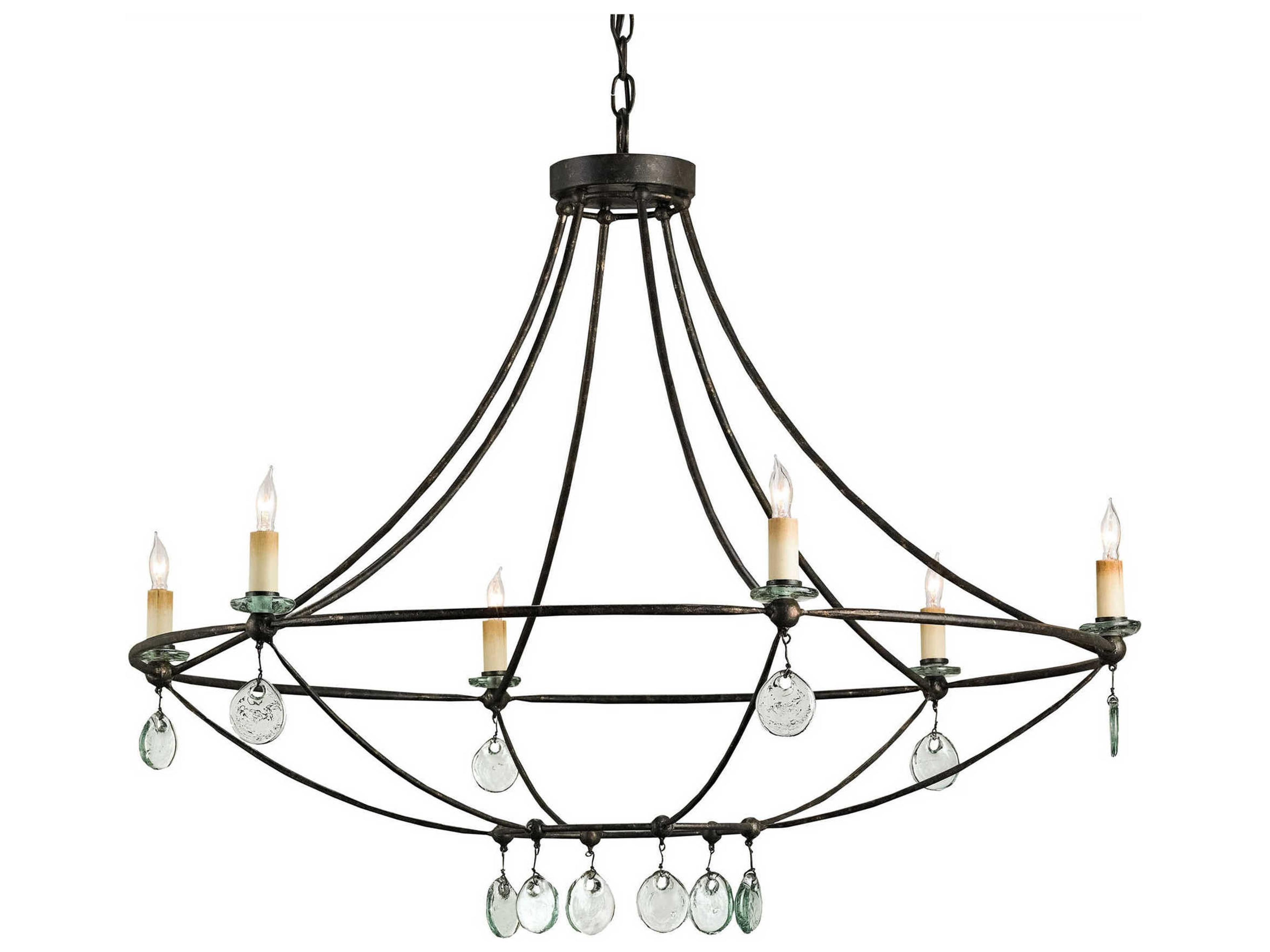 Vistas 6-Light Mayfair Black Glass Candelabra Chandelier
