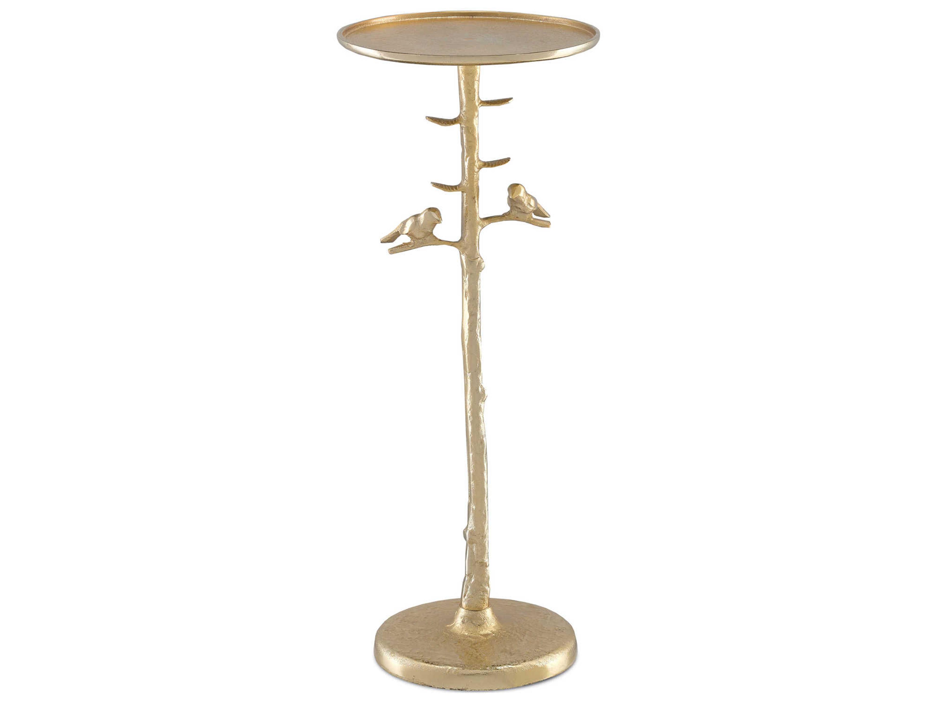 Piaf Round Metal Gold End Table