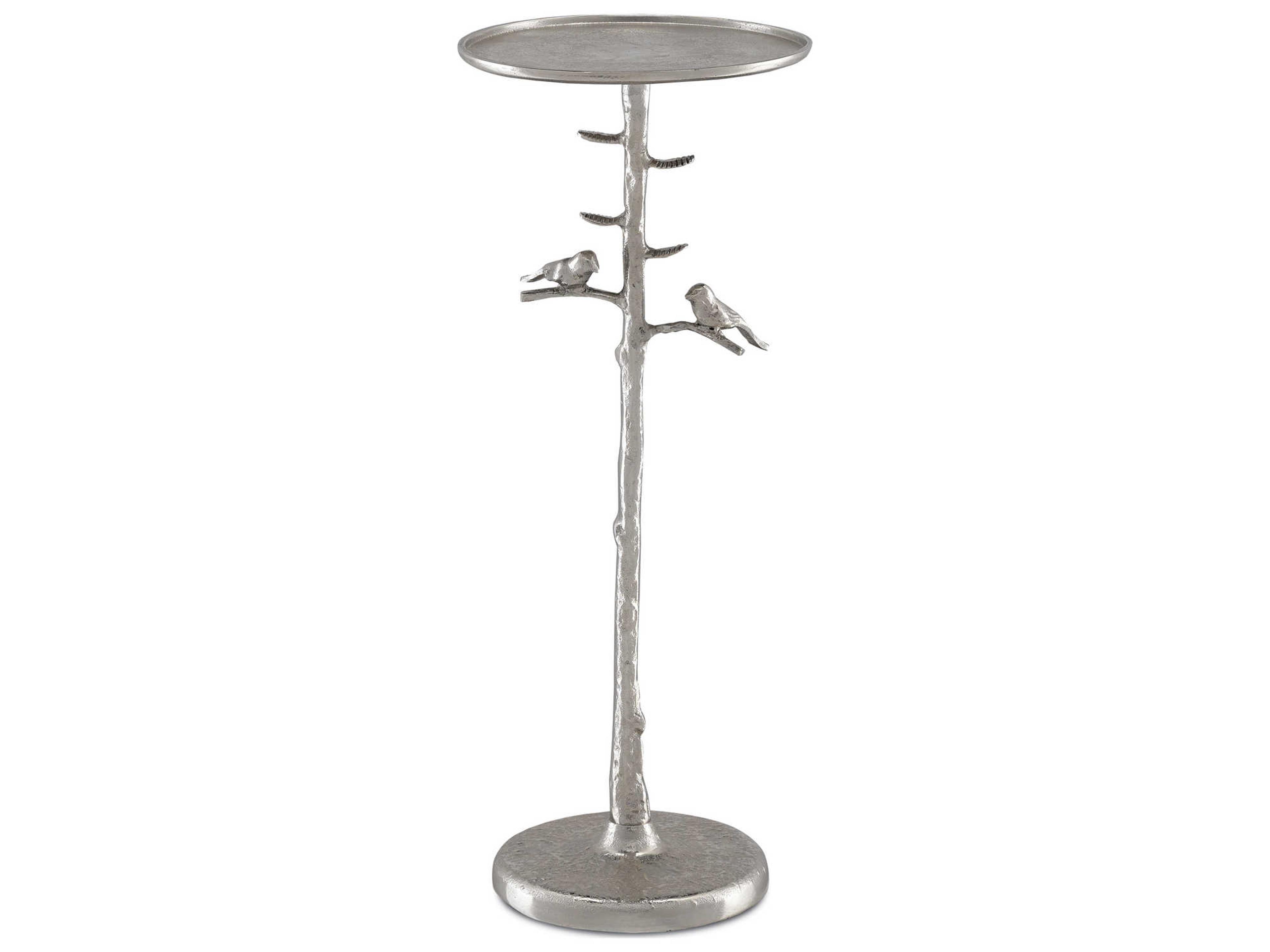 Piaf Round Metal Polished Nickel End Table