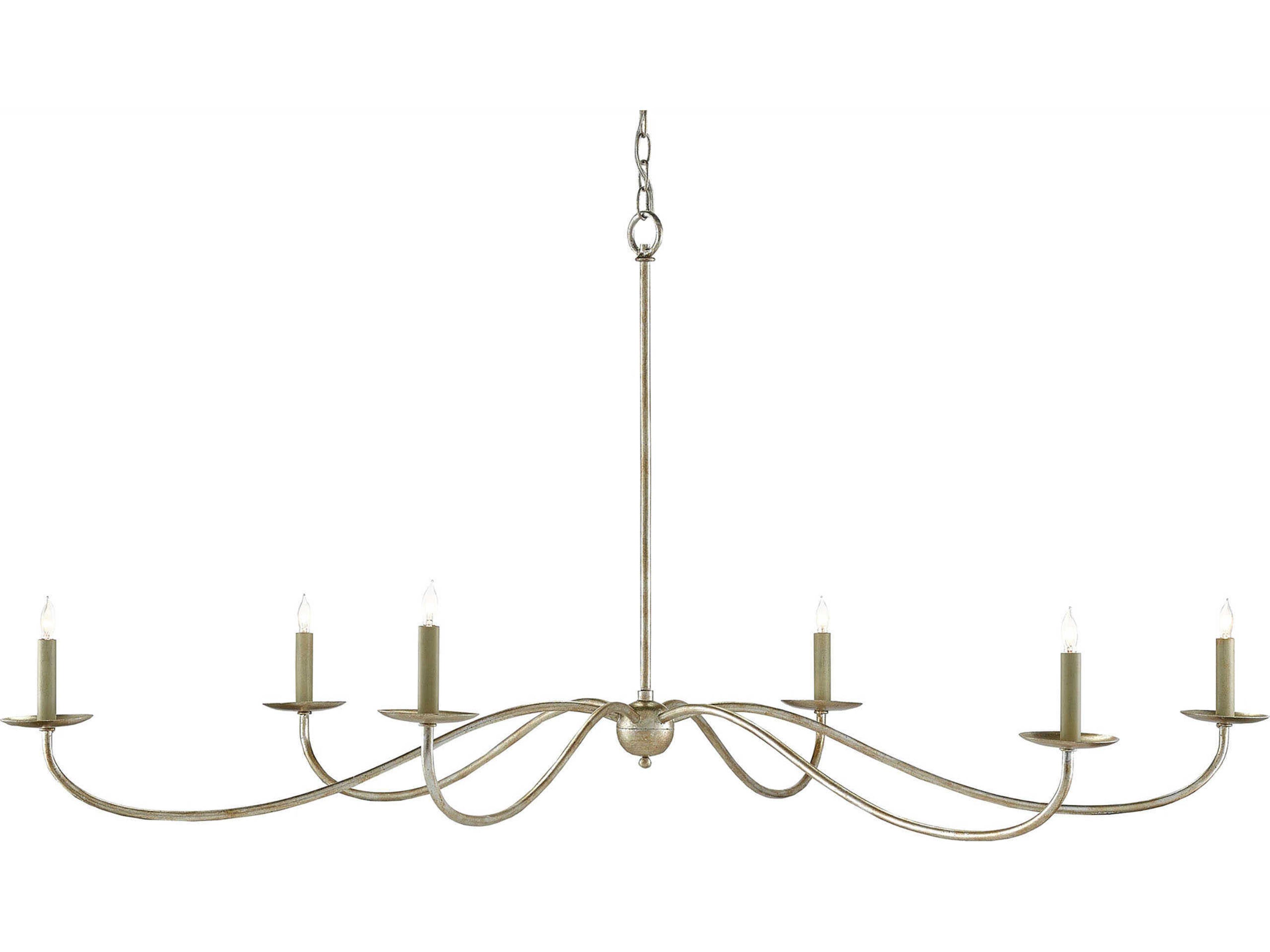 Luxecor Vistas 6-Light Silver Granello Candelabra Chandelier