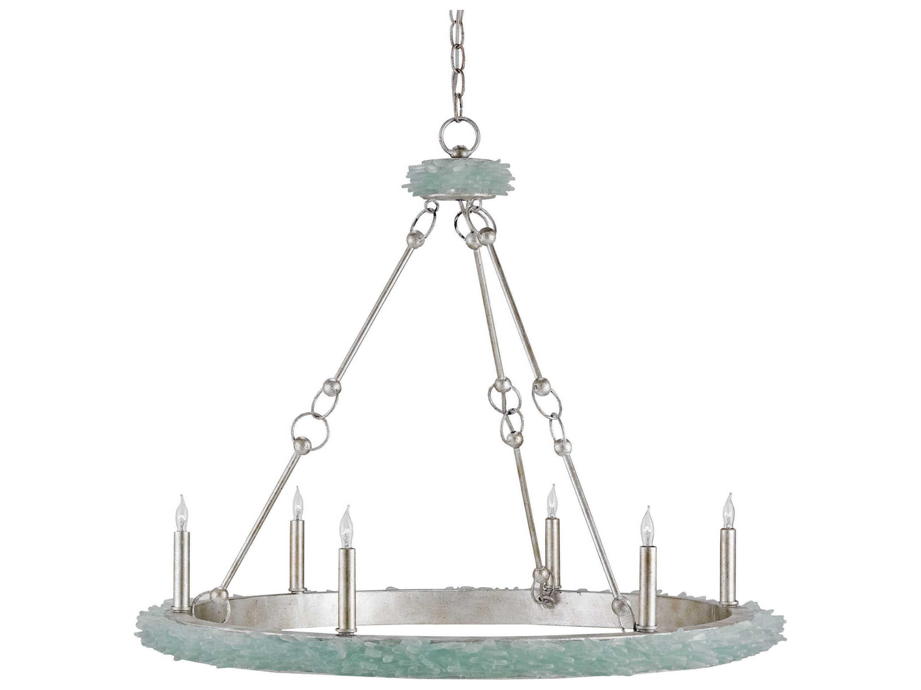 Vistas 6-Light Silver Granello seaglass Candelabra Chandelier