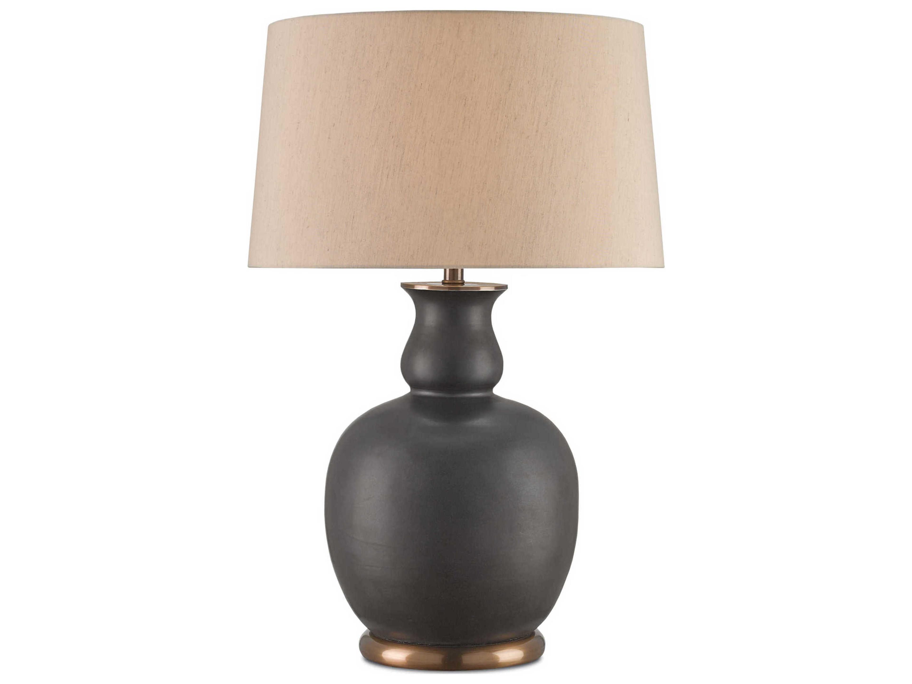 Luxecor Vistas Matte Black antique Brass Table Lamp