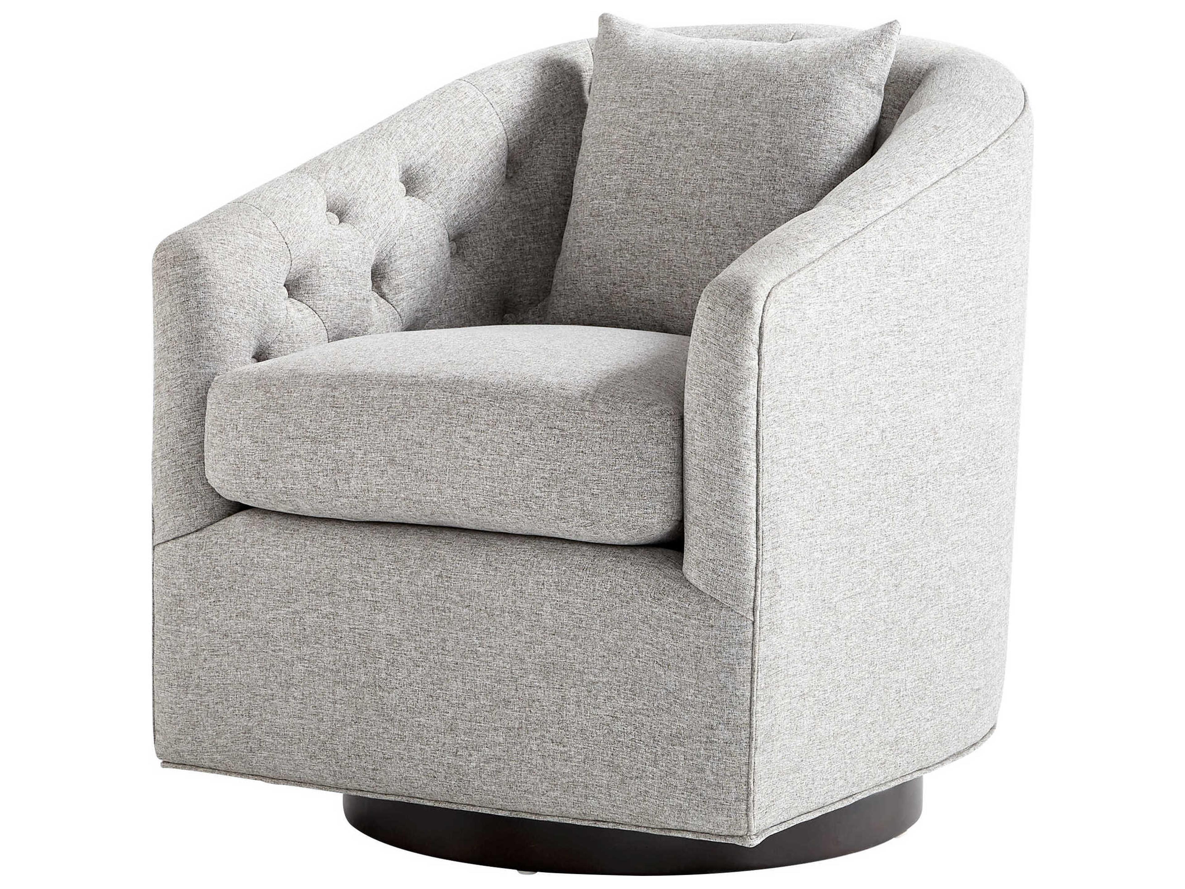 Swivel Gray Fabric Accent Chair