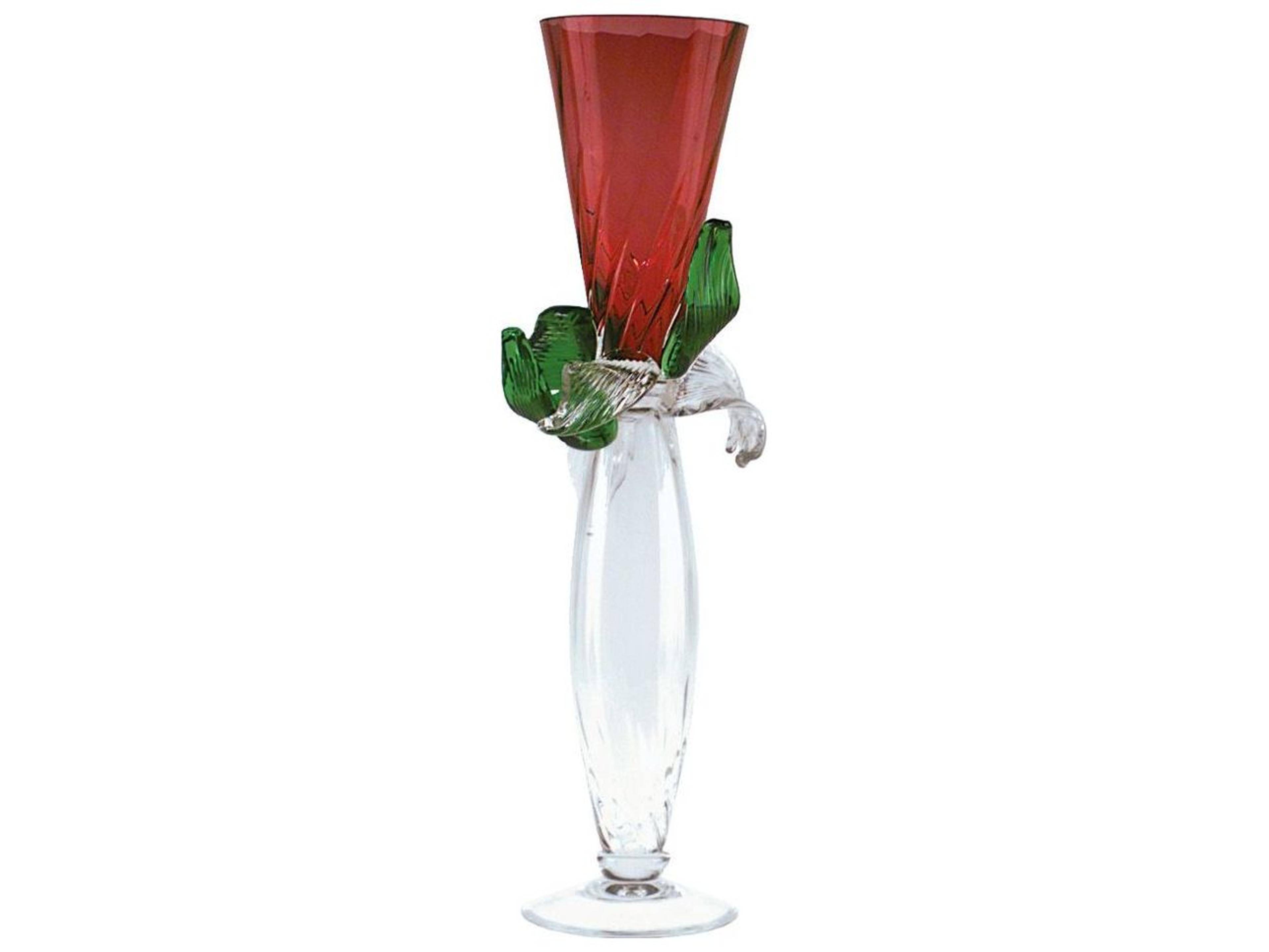 Borek Sipek Pierre Red And Clear Glass Vase