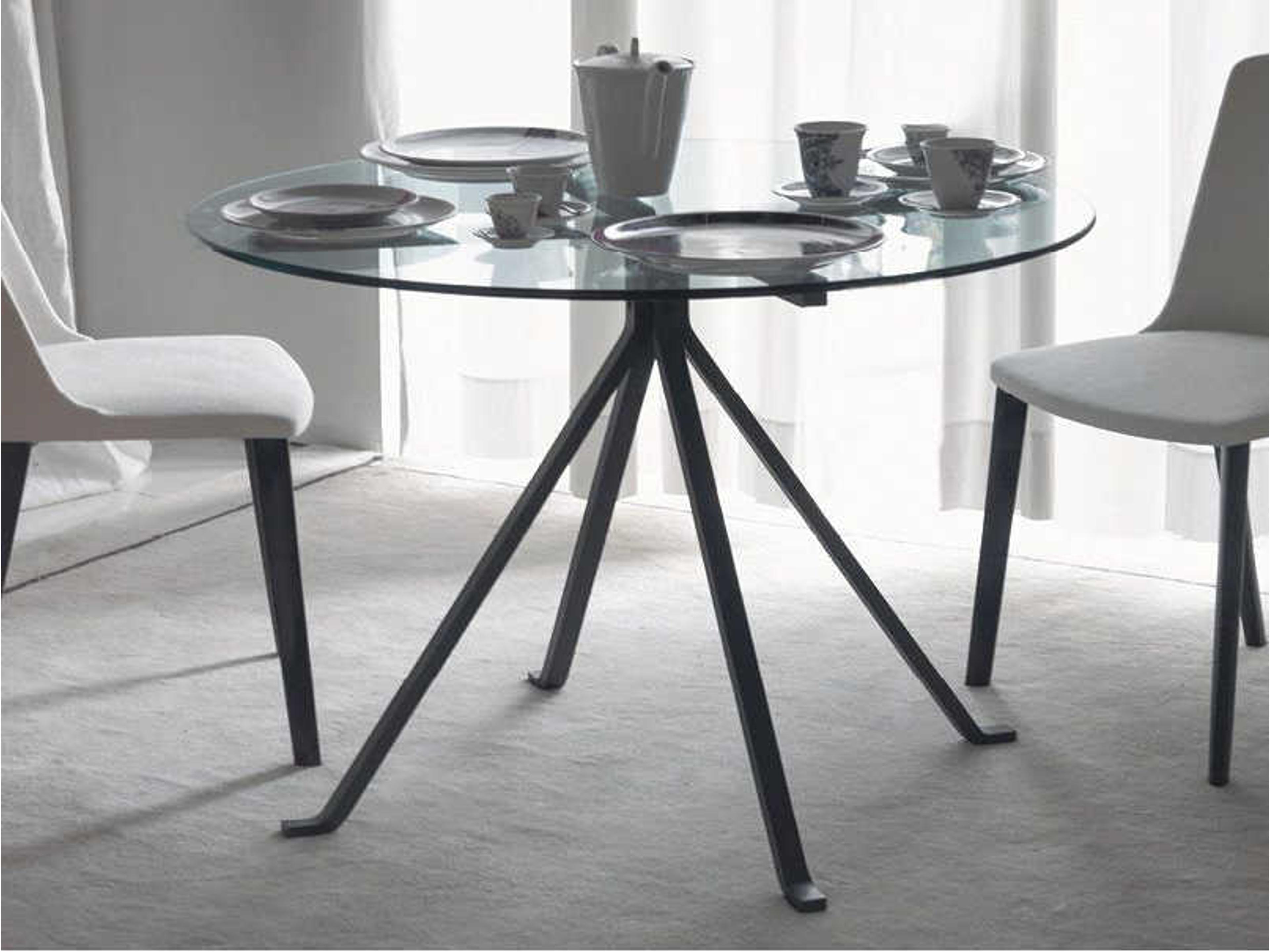 Driade Cugino By Enzo Mari Round Glass Dining Table