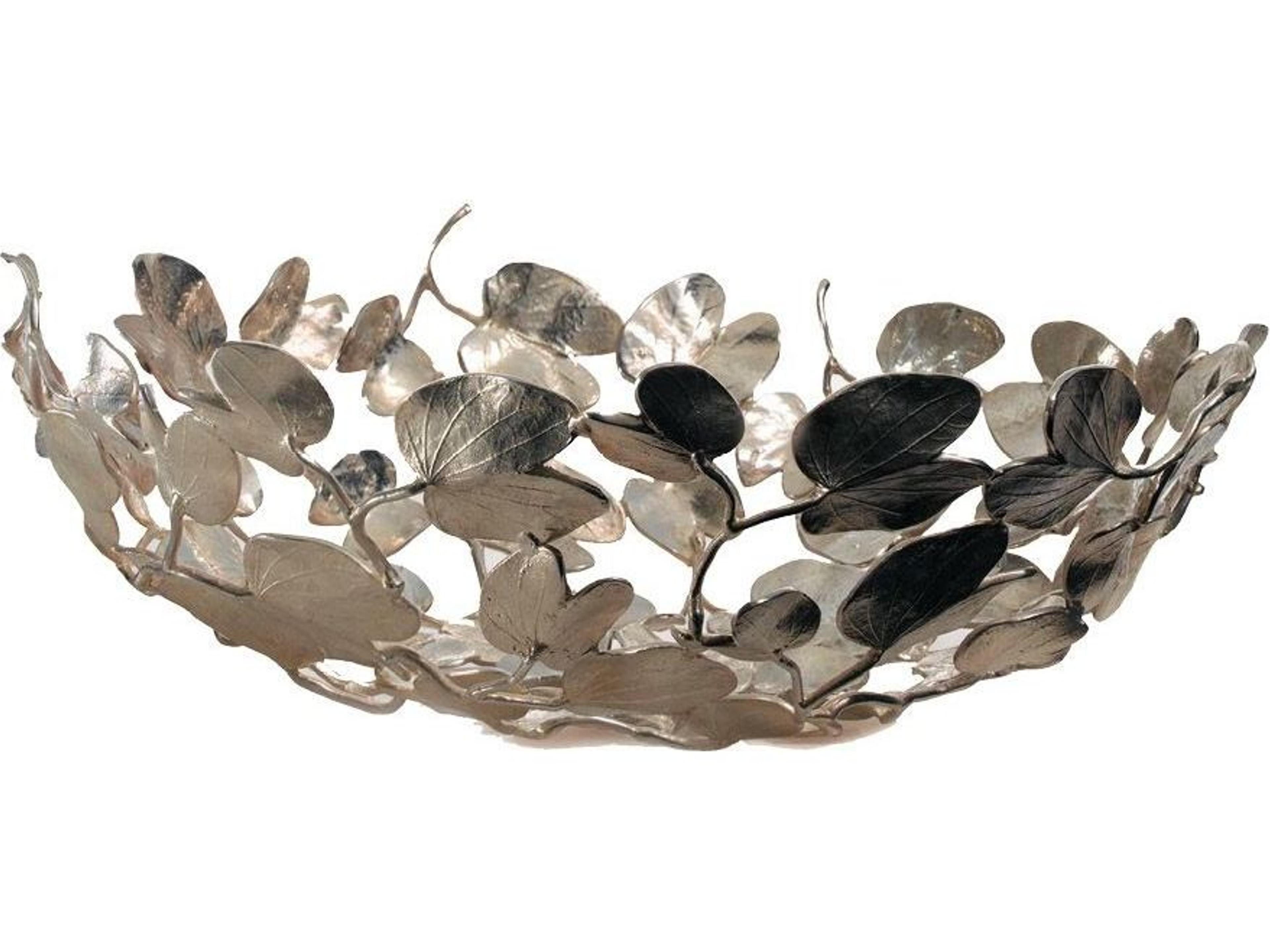 Kachnar By Mann Singh Kachnar II Leaf Silvered Brass Centerpiece