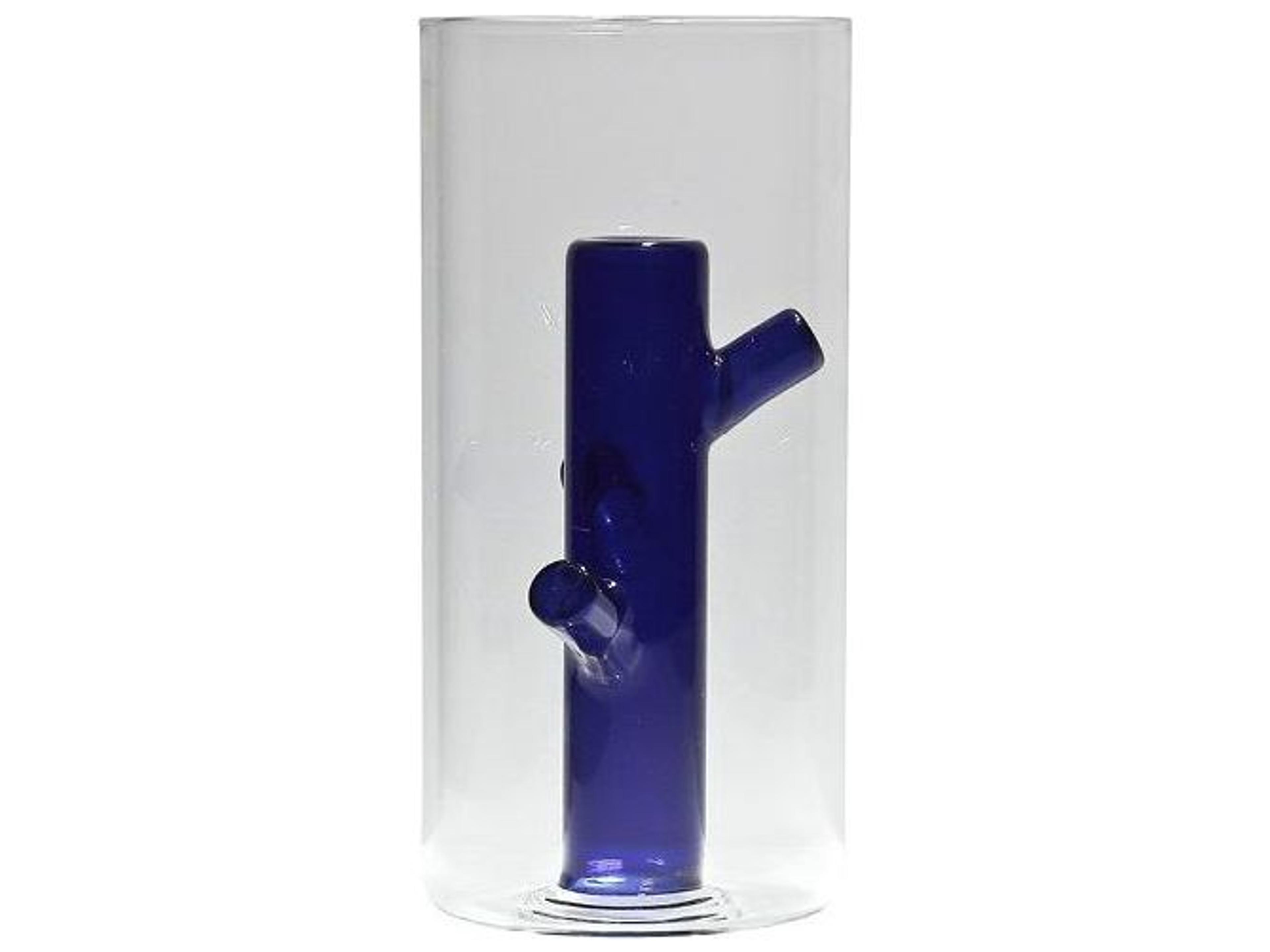Root By Giorgio Bonaguro Blue Small Glass Vase