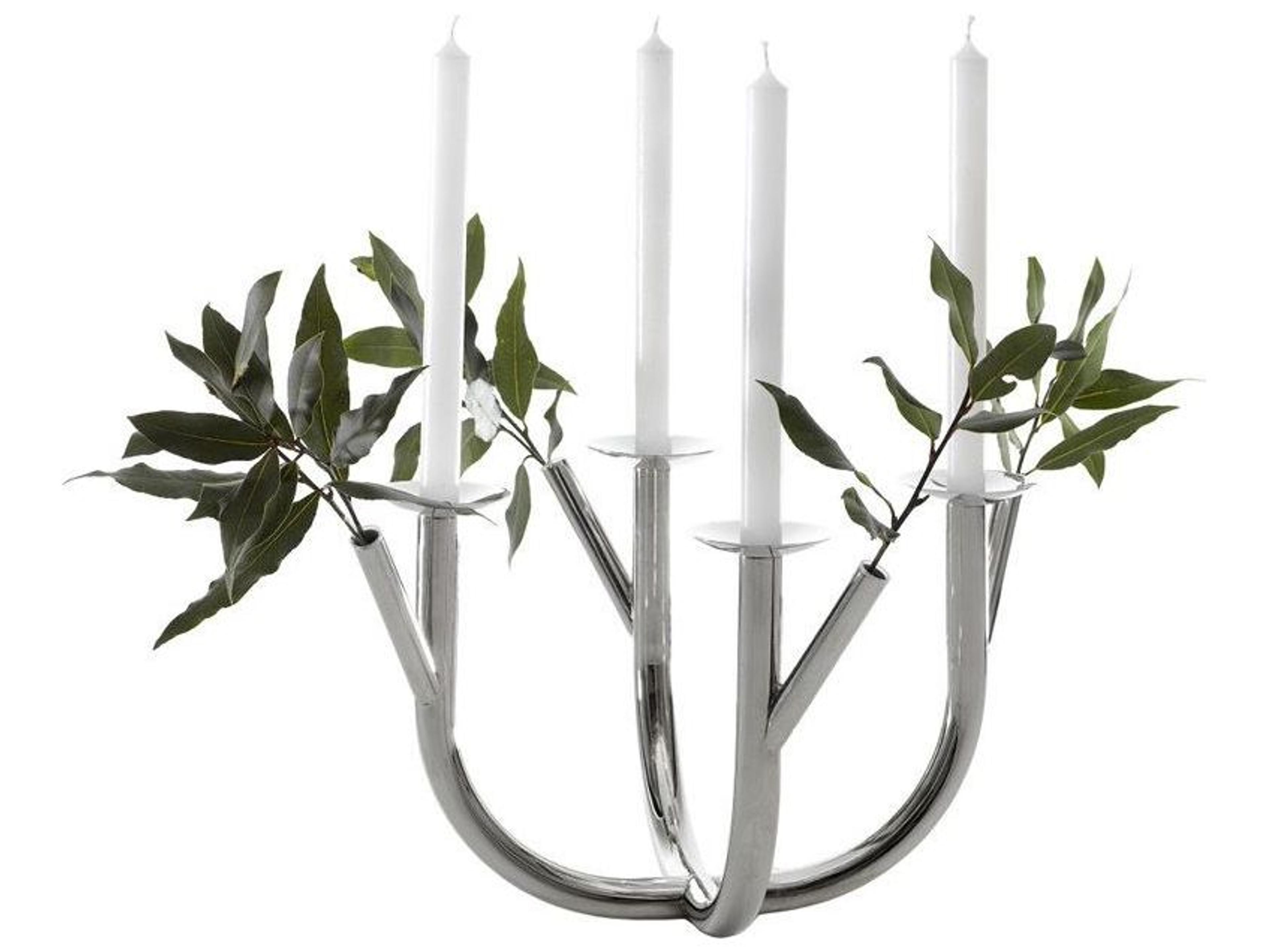 Together Polished Nickel Steel Candleholder