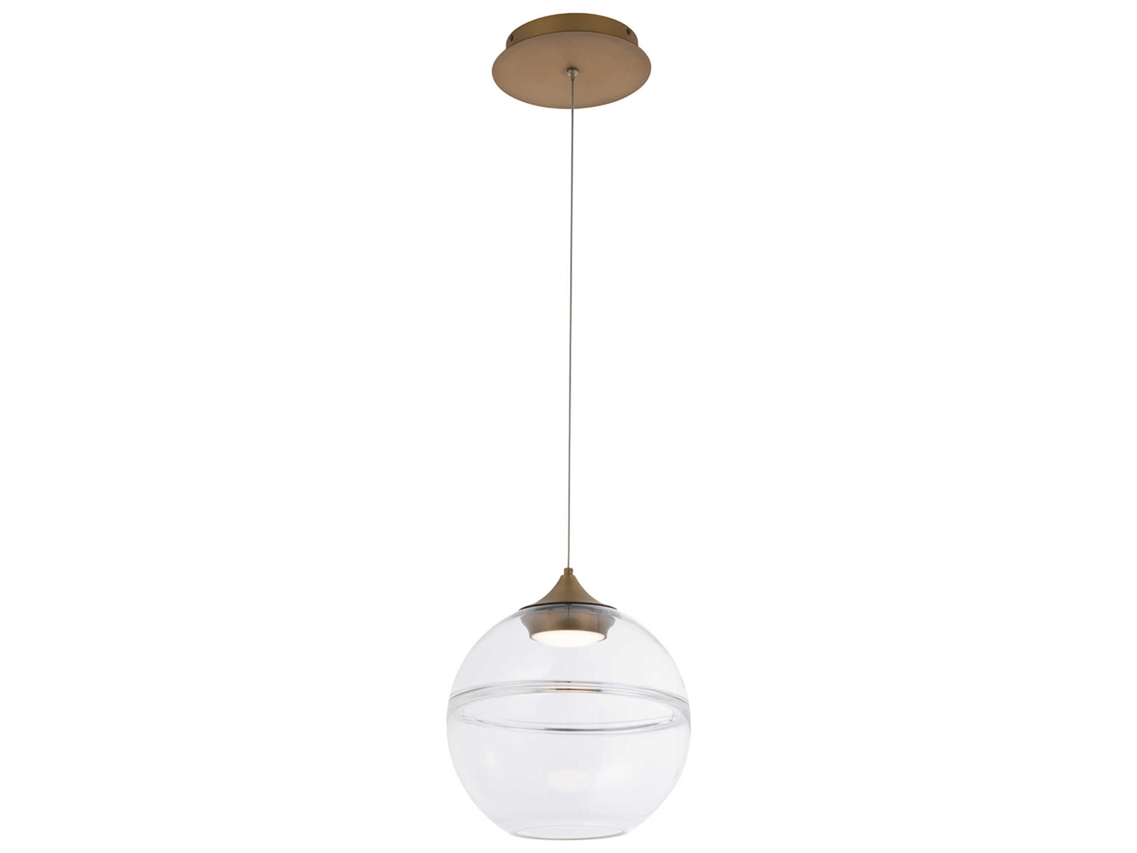 Bistro 1-Light Aged Brass Glass LED Globe Pendant