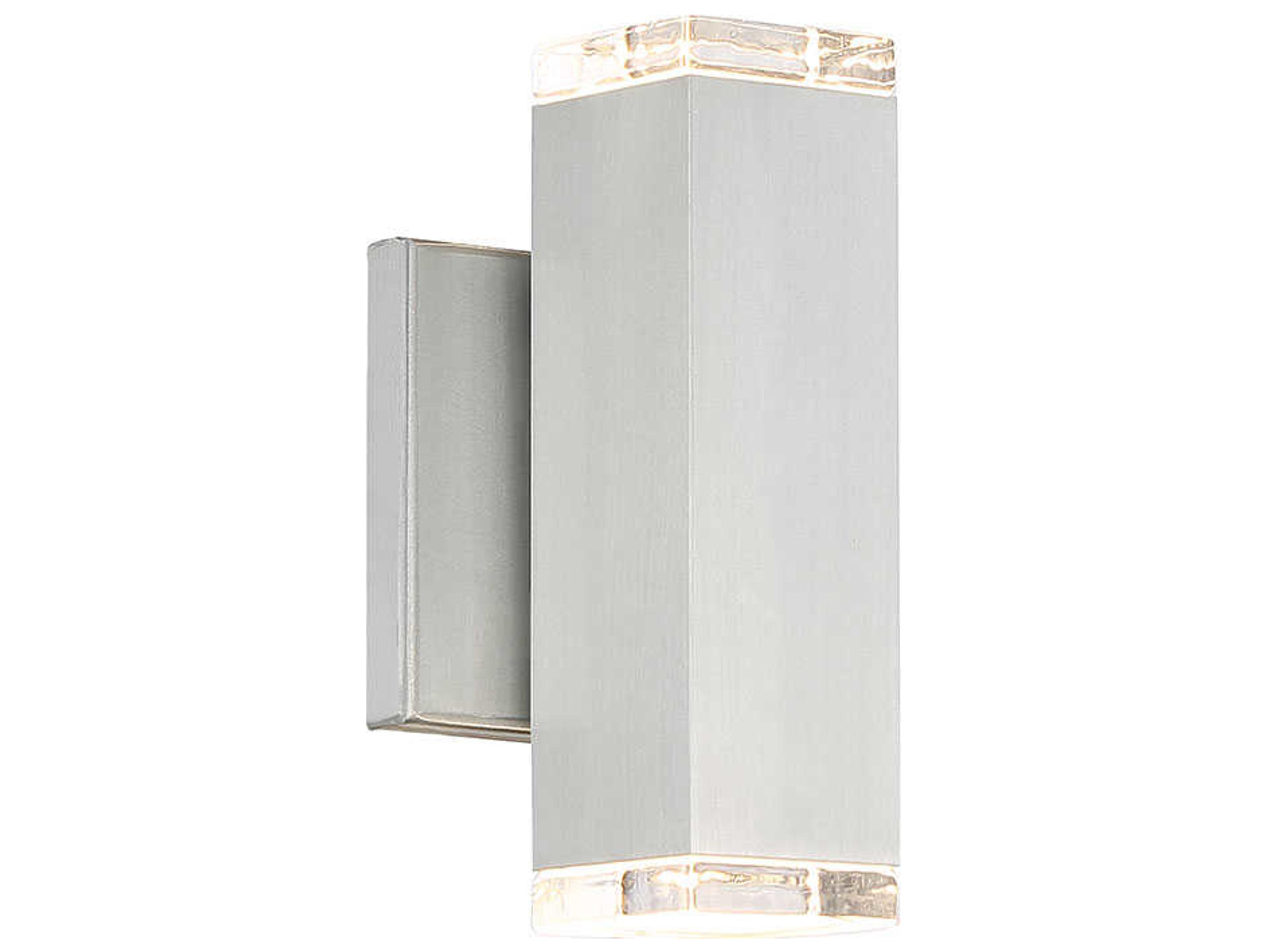 Block LED Outdoor Wall Light Brushed Aluminum