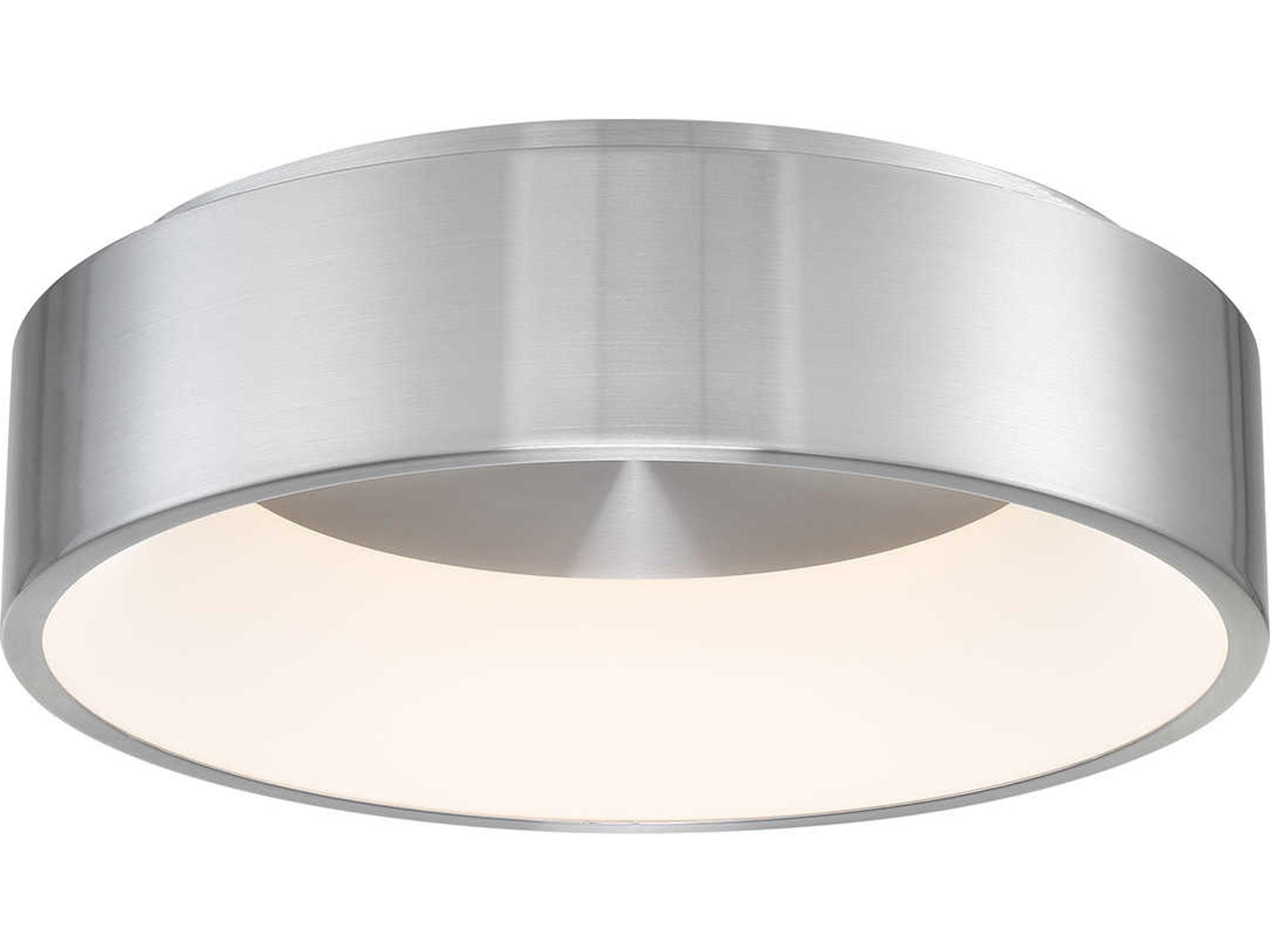 Corso 1-Light Brushed Aluminum Silver LED Round Flush Mount
