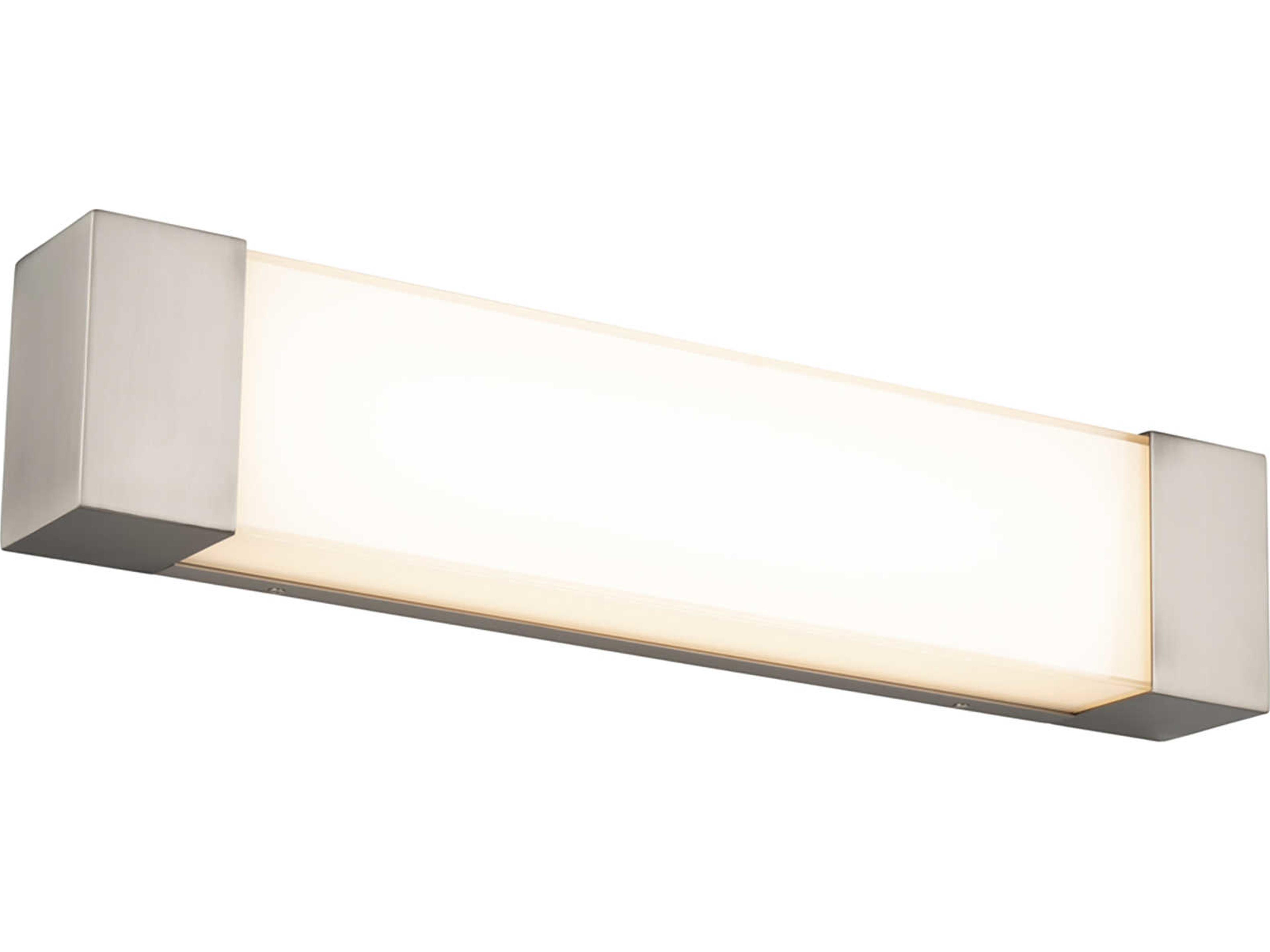 dweLED by WAC Lighting Darcy 1-Light Brushed Nickel Glass LED Vanity Light