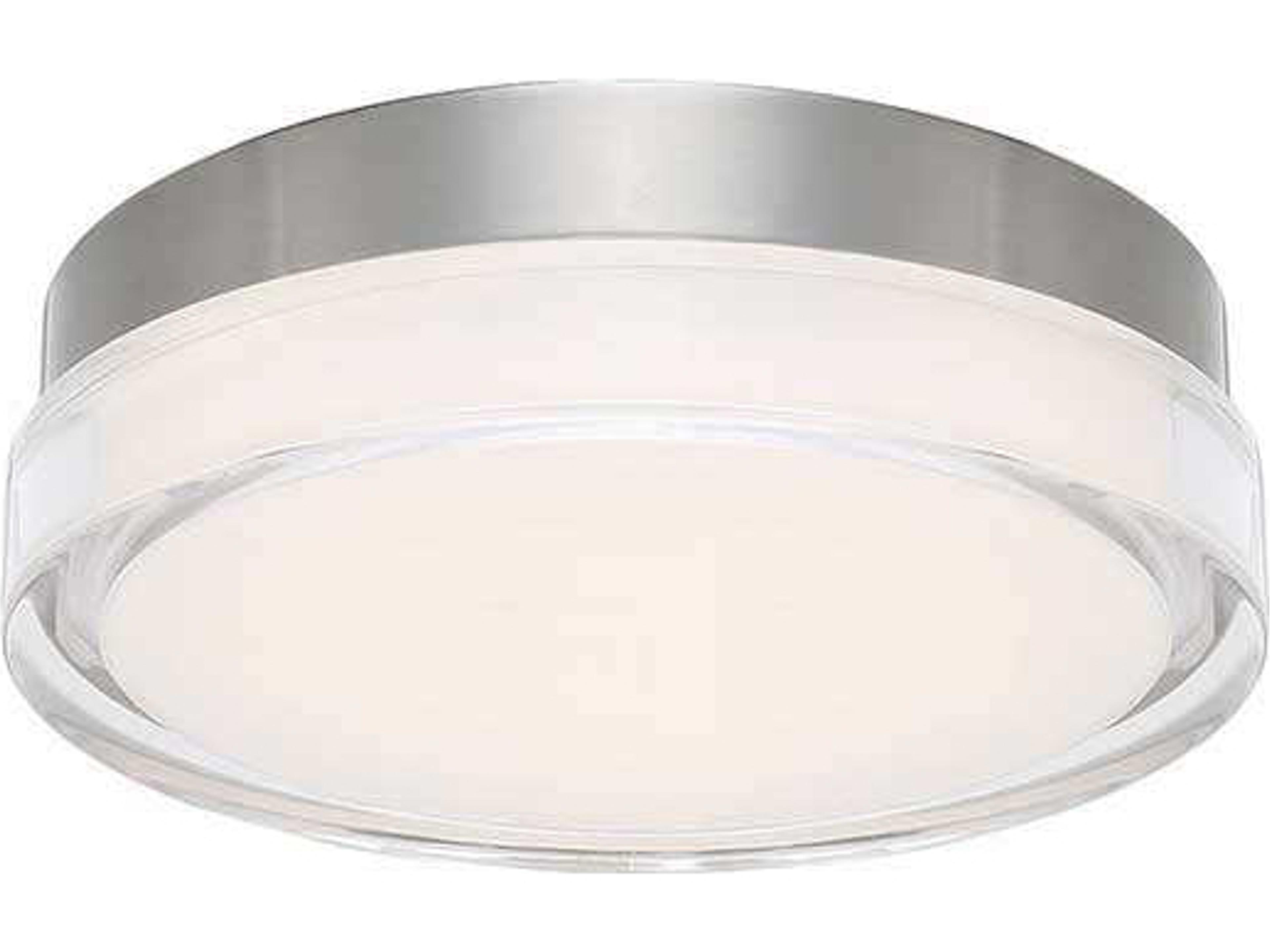 dweLED Dot LED Round Flush Mount 12-Inch Stainless Steel