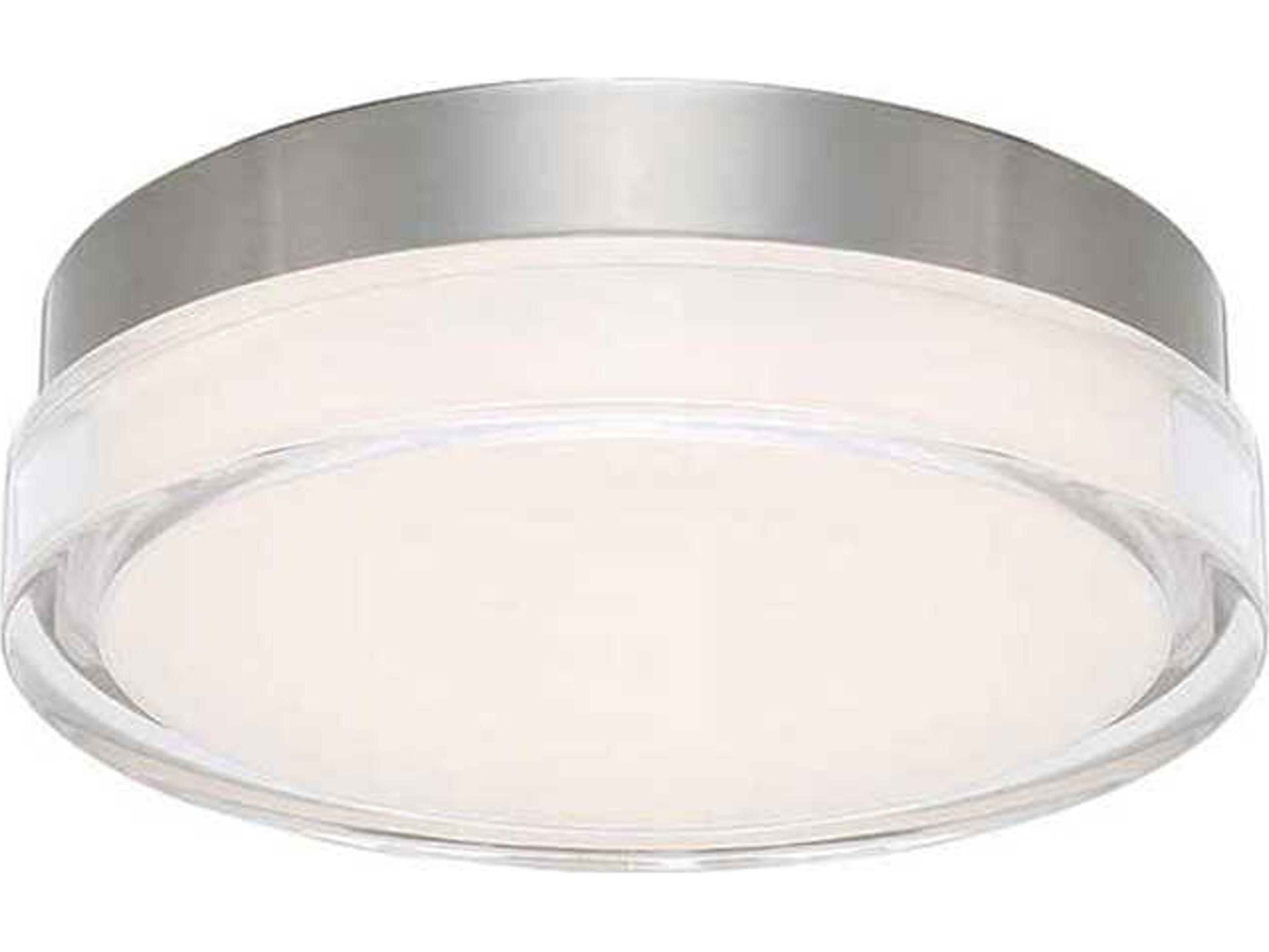 Dot 1-Light Stainless Steel LED Round Flush Mount