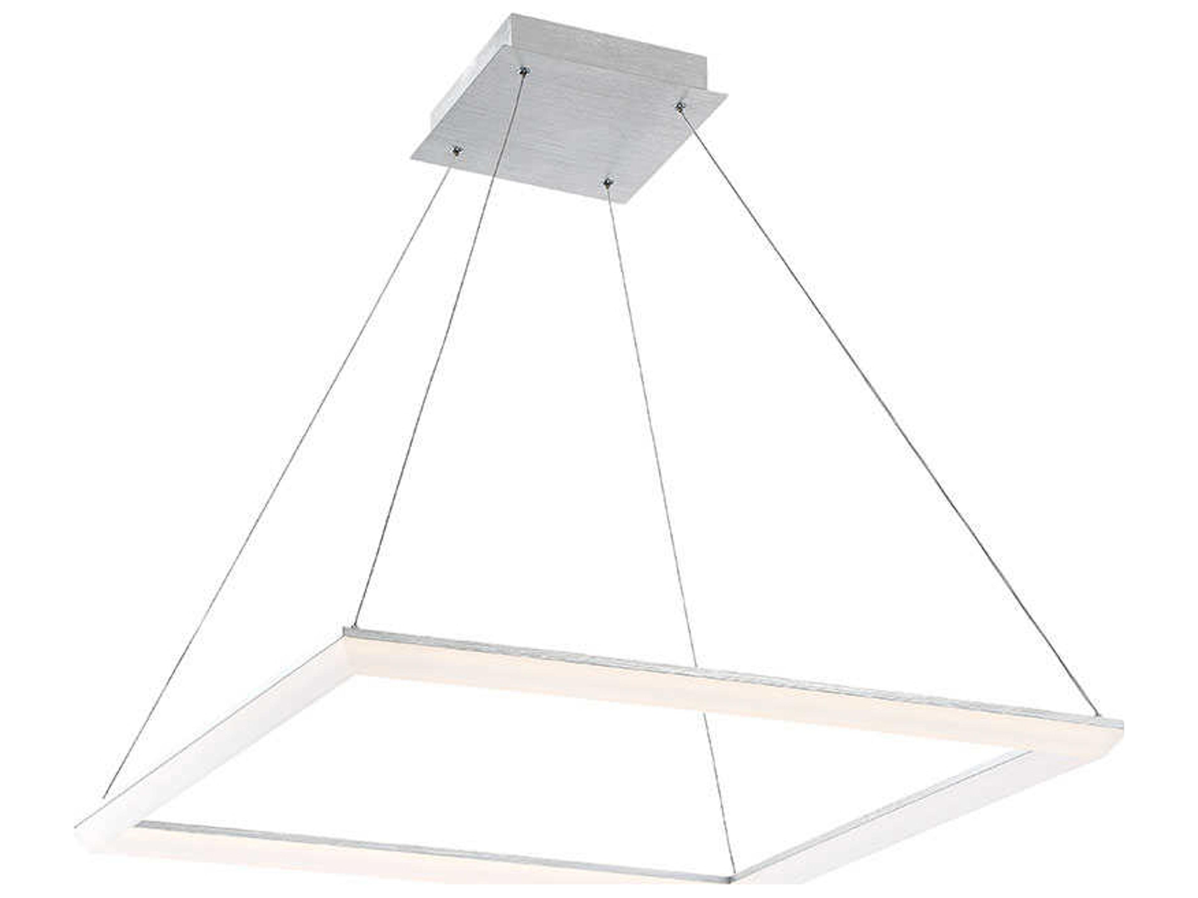 Frame 1-Light Brushed Aluminum Silver LED Geometric Pendant