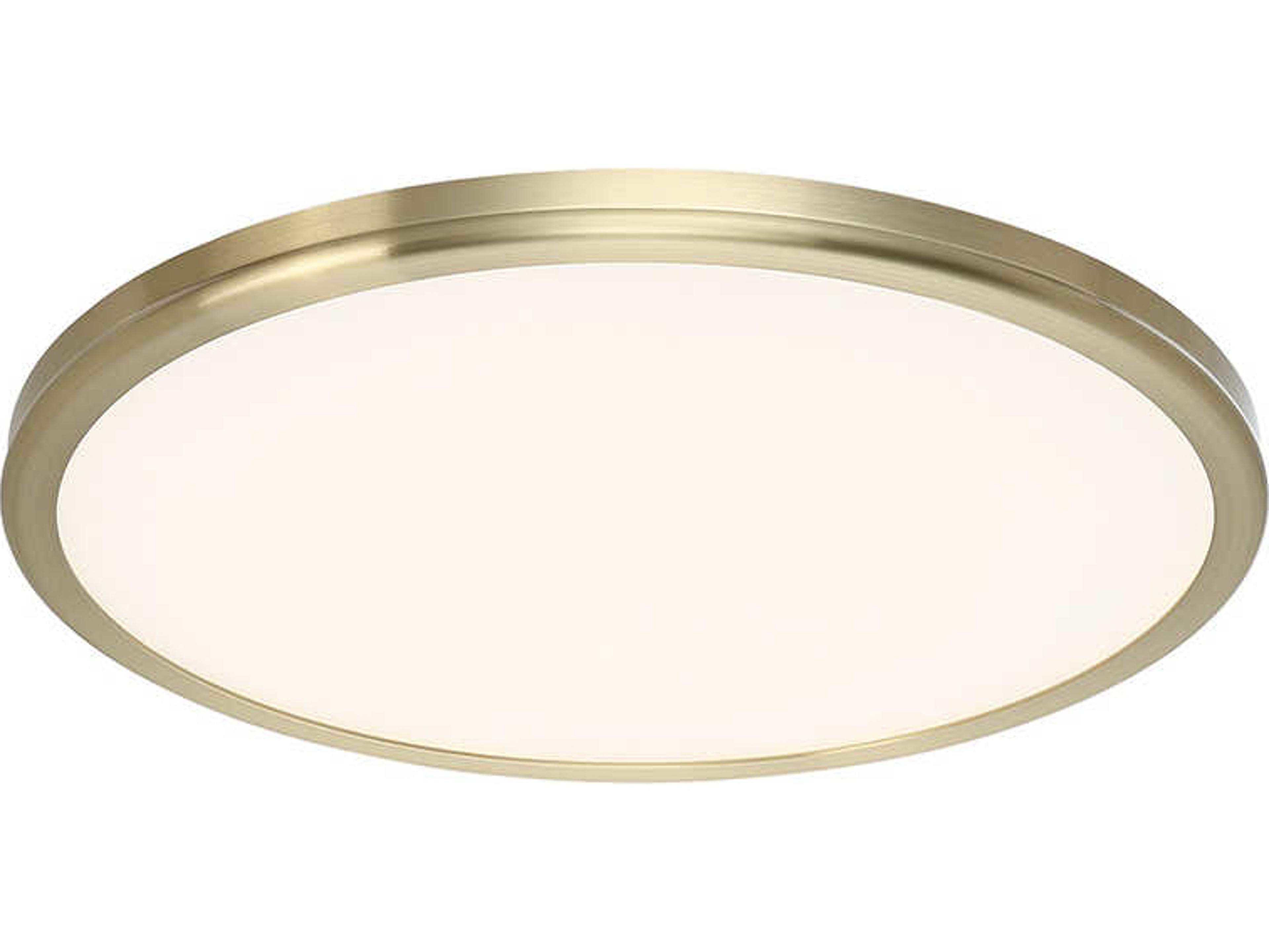 Geos 1-Light Brass LED Round Flush Mount