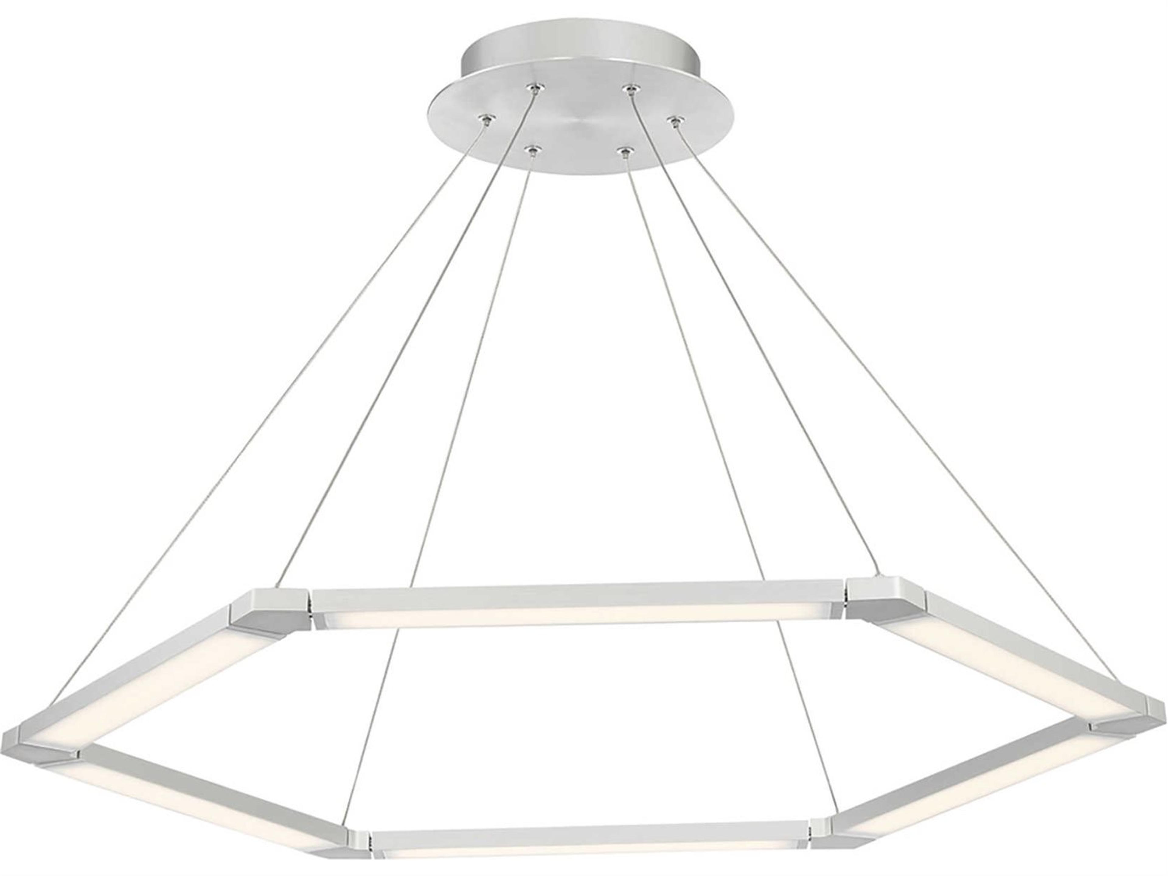 Lune 6-Light Aluminum Silver LED Geometric Pendant