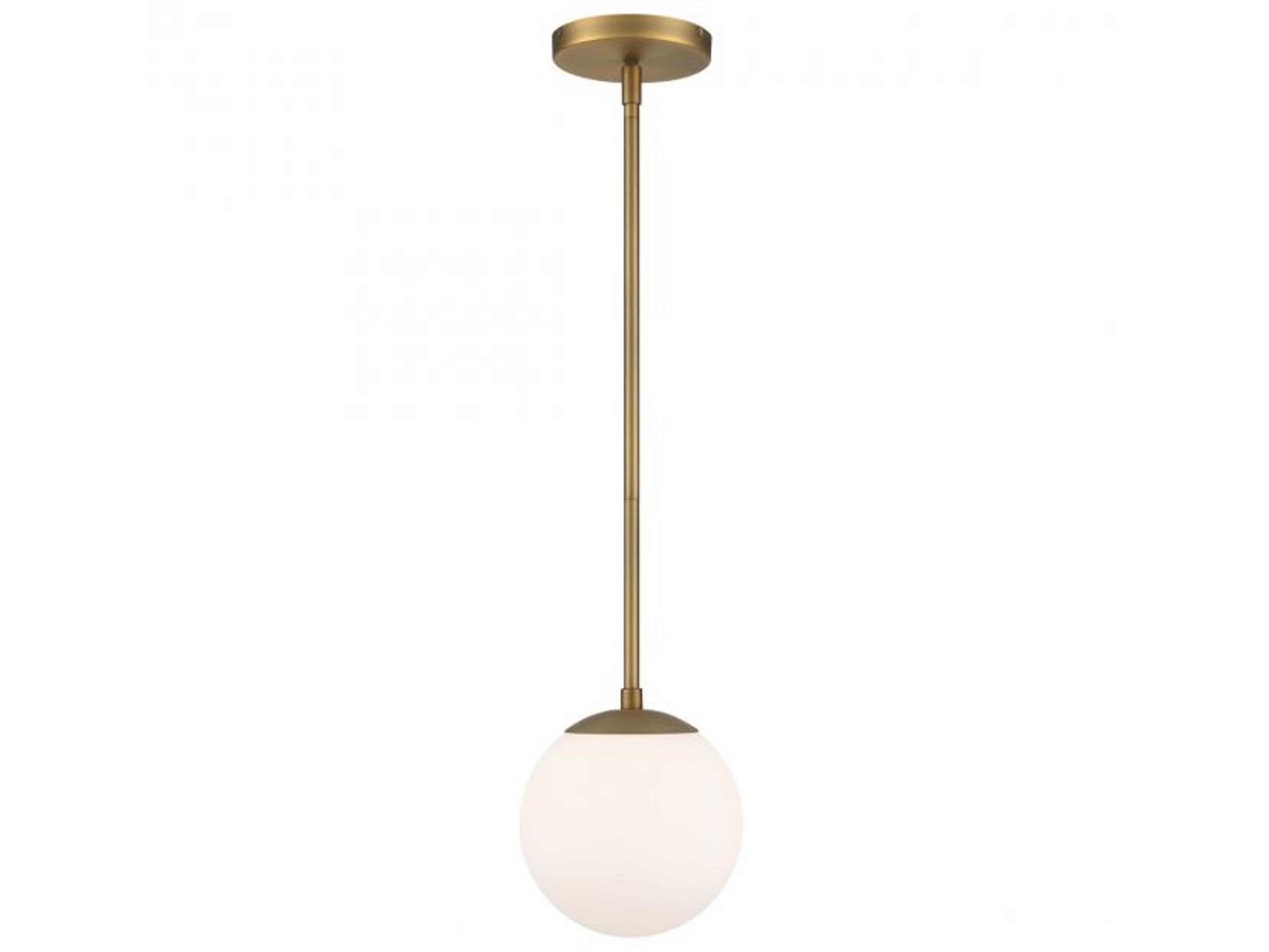 Niveous 1-Light Aged Brass Glass LED Globe Mini Pendant