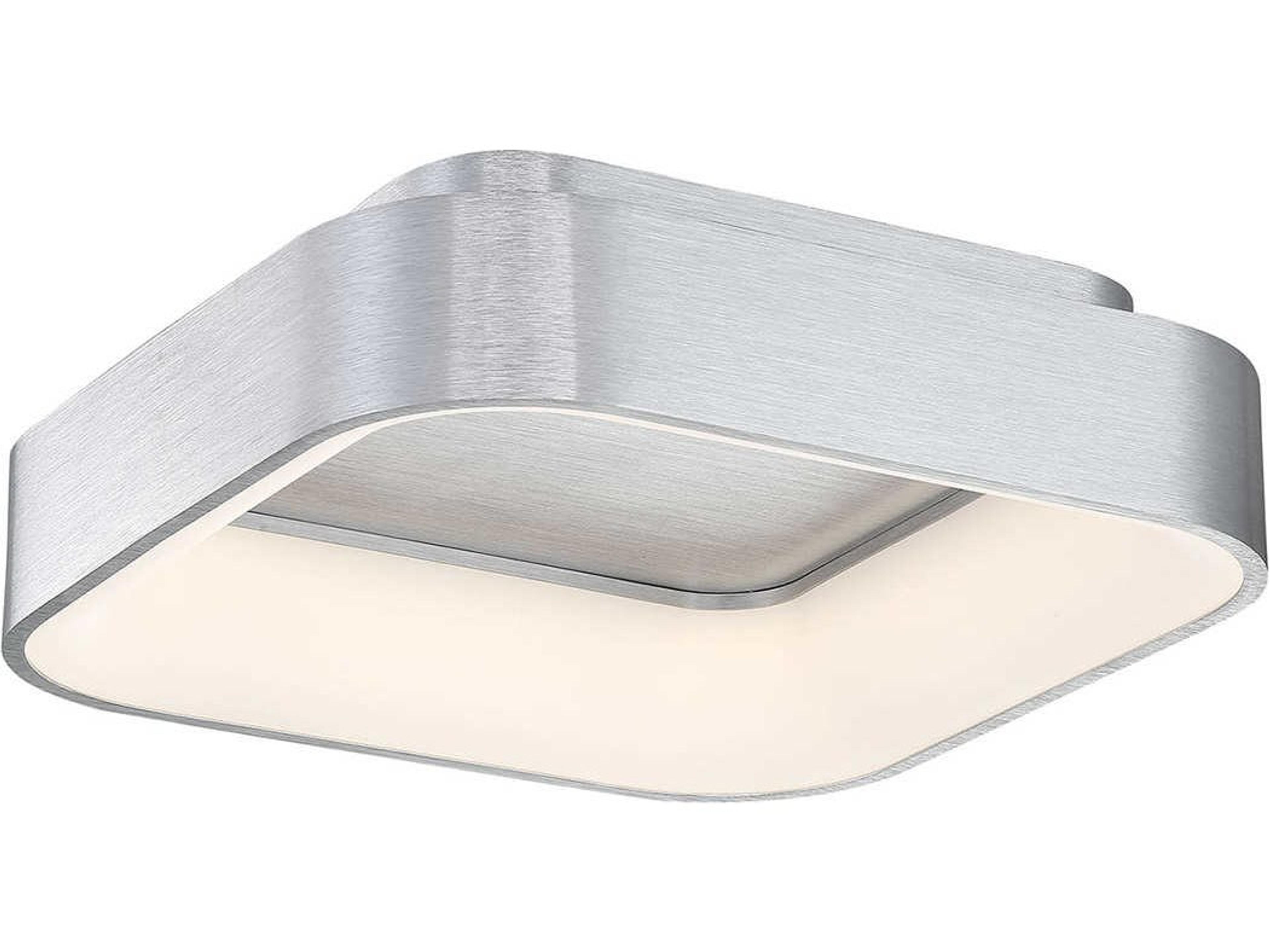 dweLED by WAC Lighting Tetris 1-Light Brushed Aluminum Silver LED Geometric Flush Mount