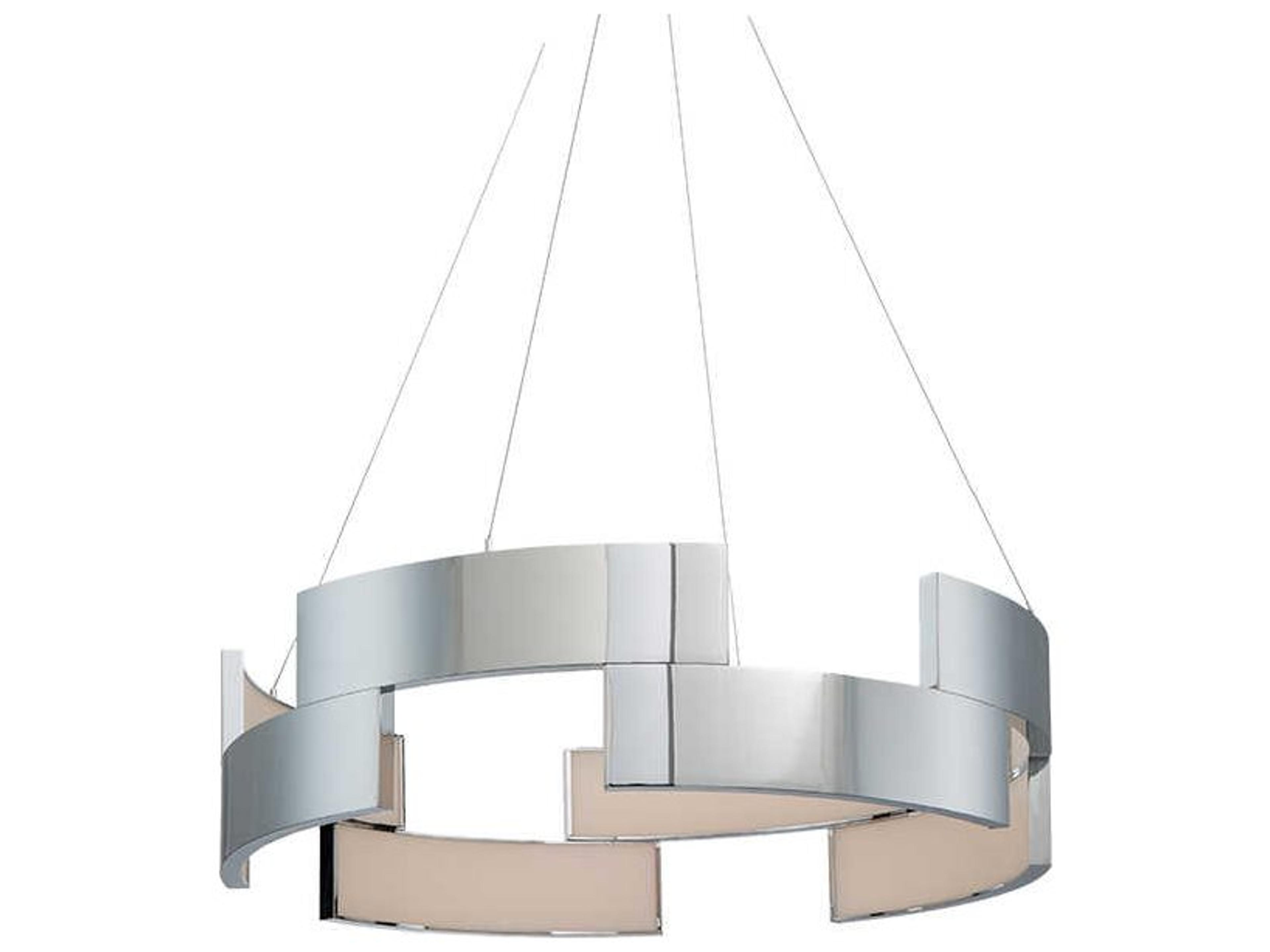 Trap 1-Light Chrome LED Geometric Round Pendant