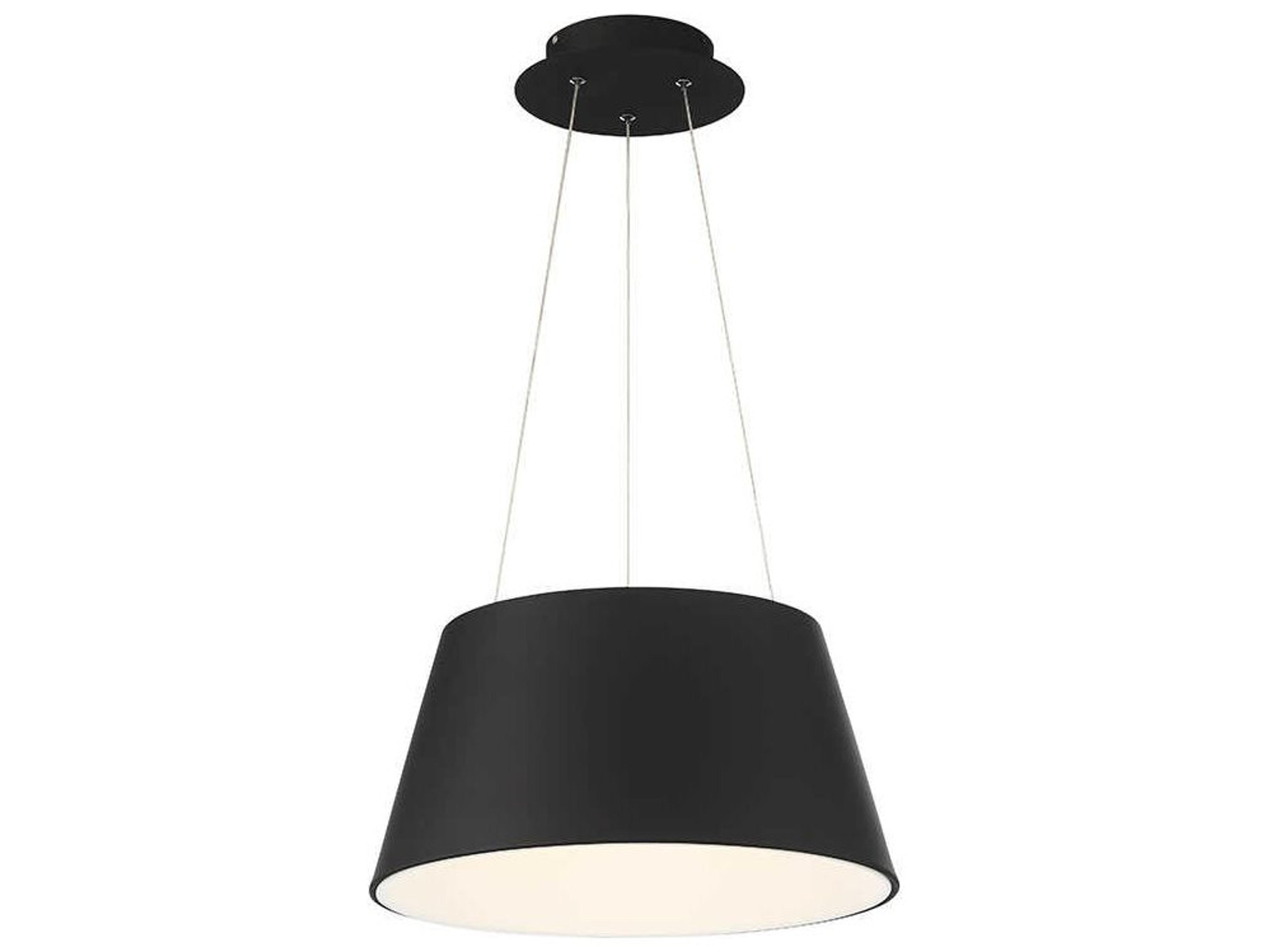 Vida 1-Light Black LED Drum Pendant