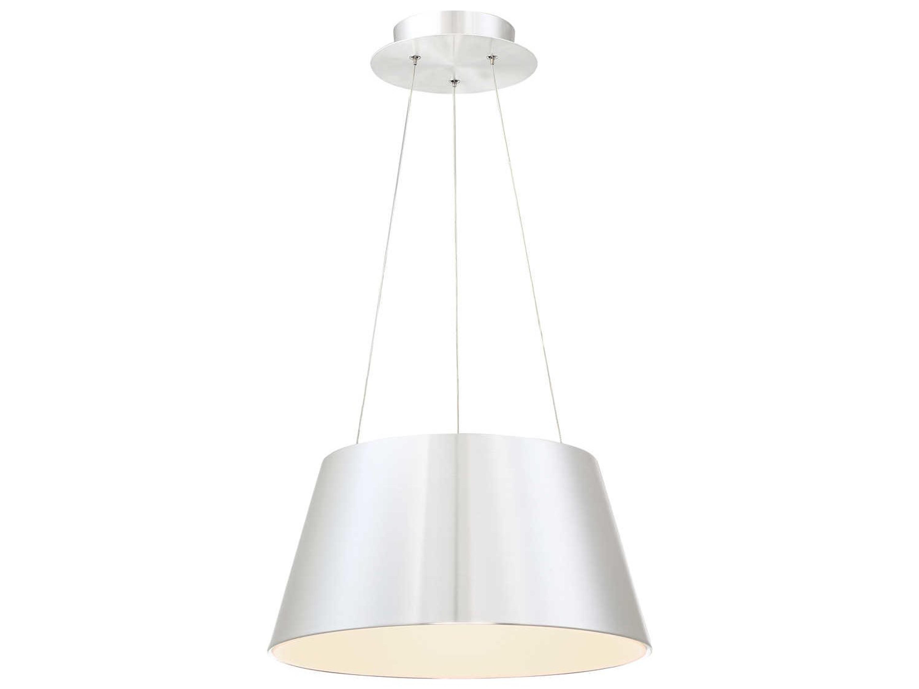 Vida 1-Light Brushed Aluminum Silver LED Drum Pendant