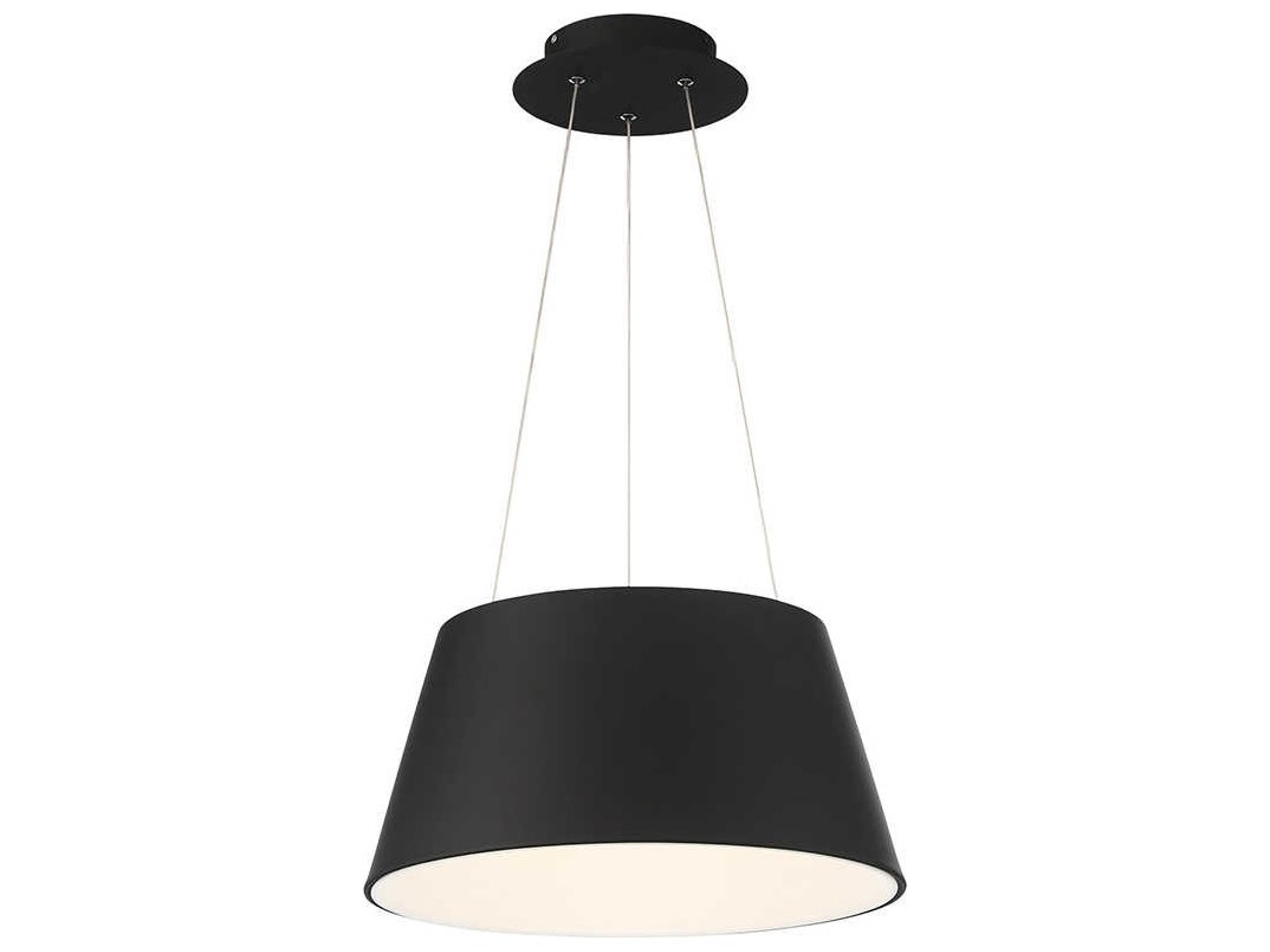 Vida 1-Light Black LED Drum Pendant
