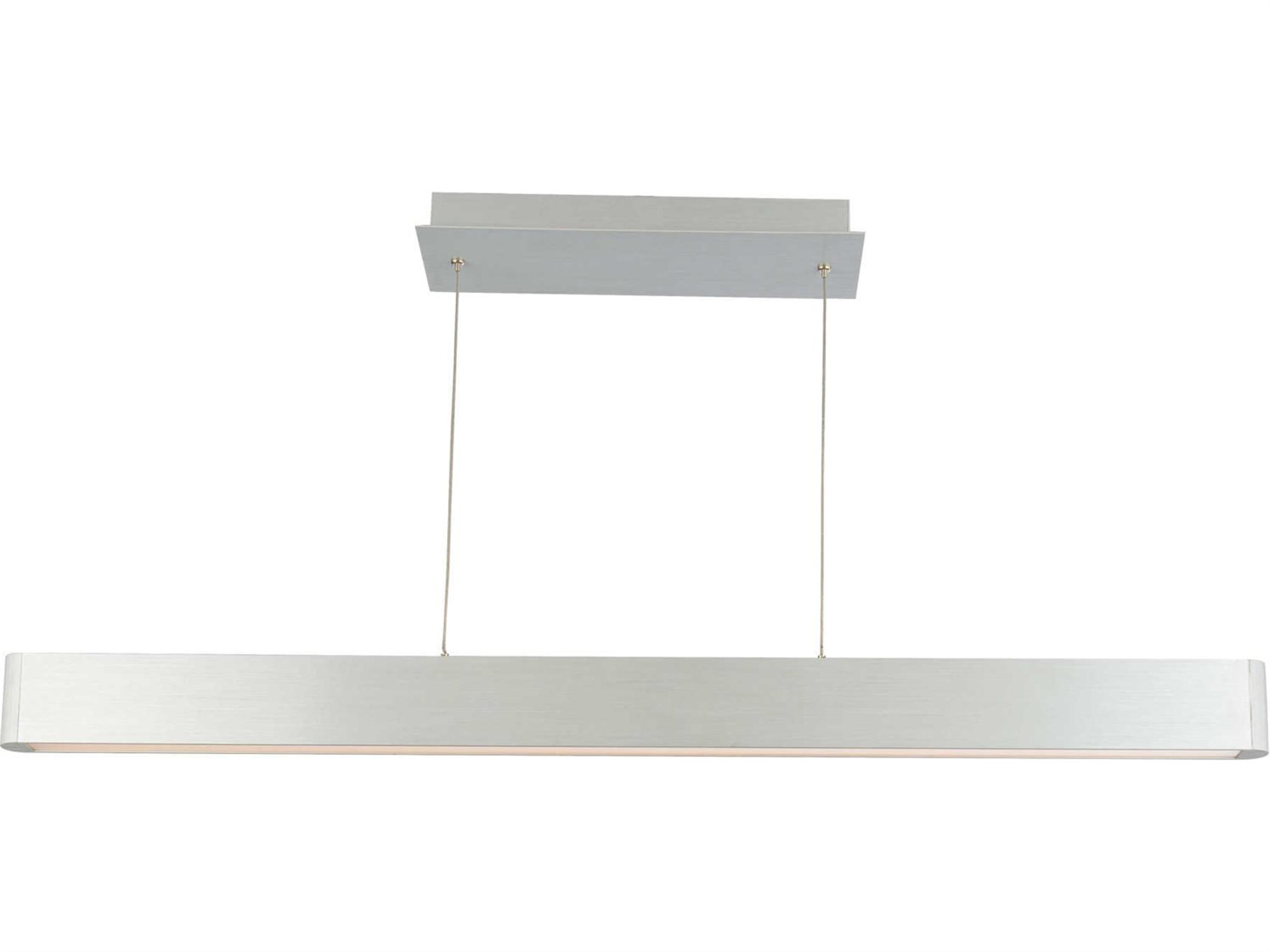 Volo 1-Light Brushed Aluminum Silver LED Linear Island Pendant
