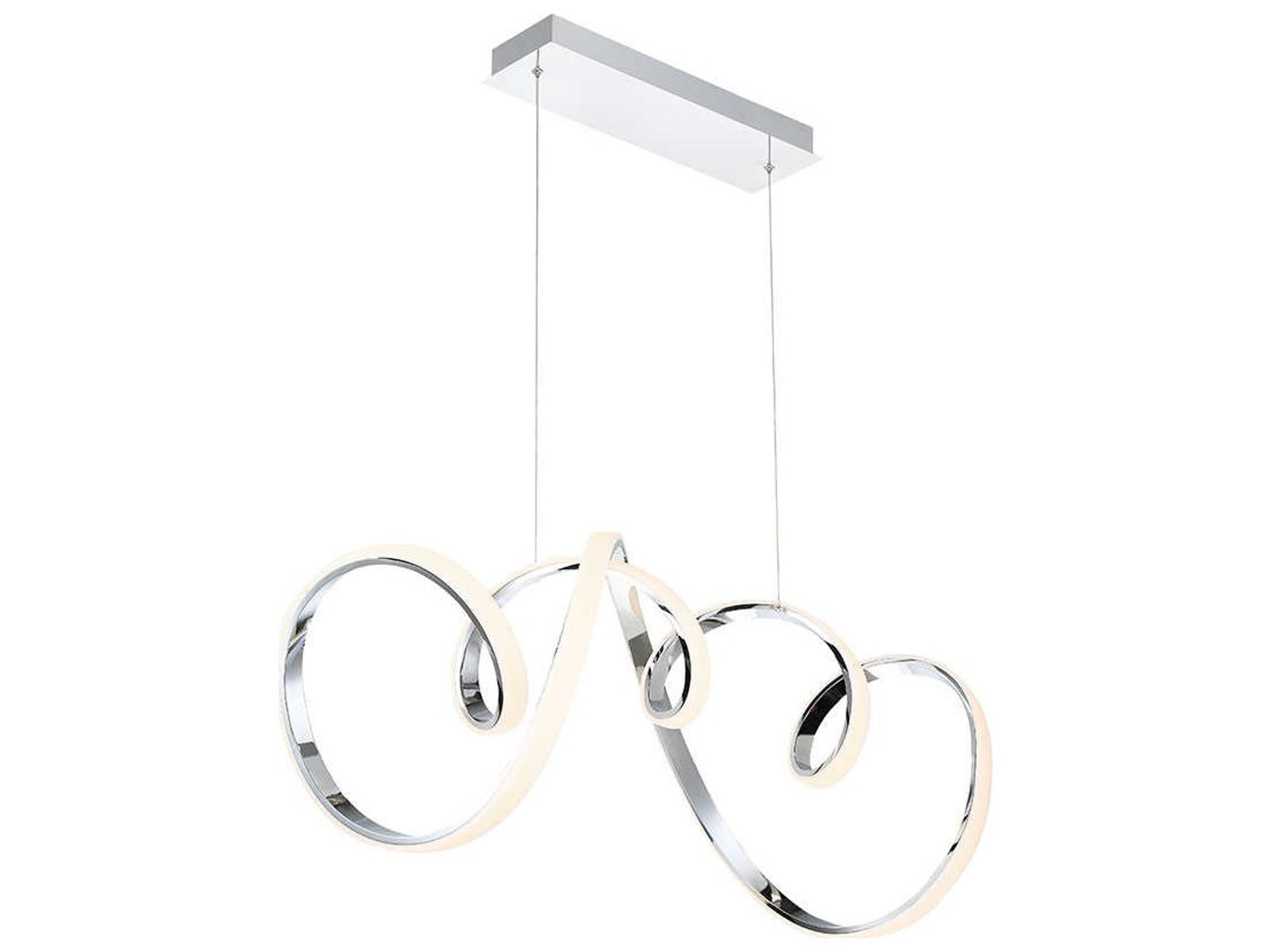 Vornado 1-Light Chrome LED Geometric Island Pendant