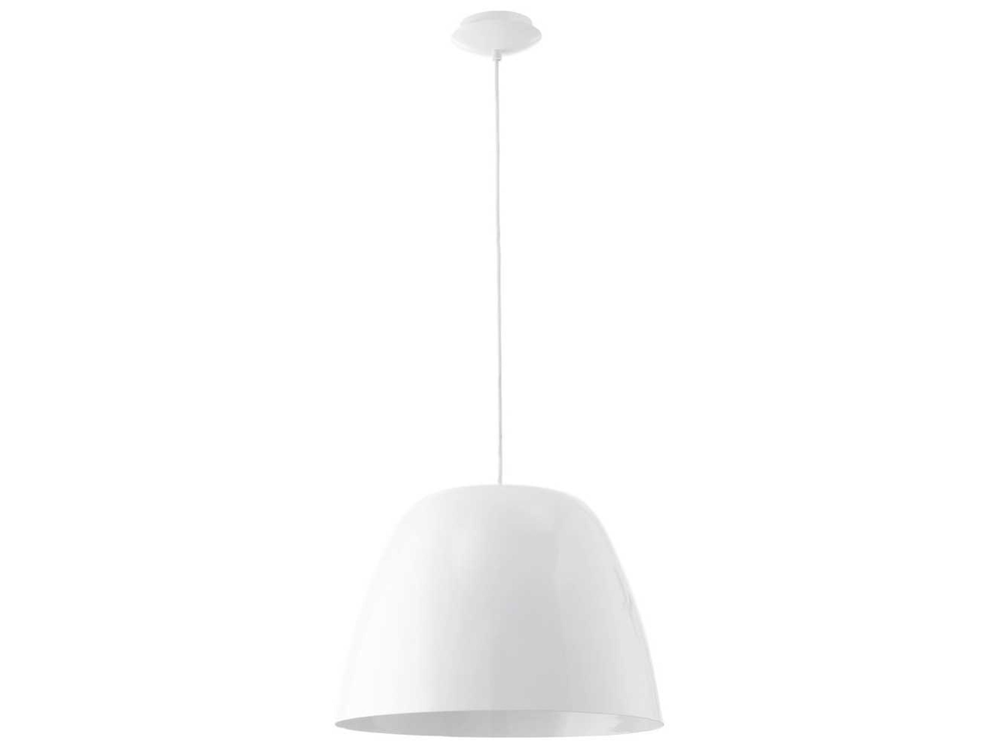 Coretto 1-Light Steel Glossy White Dome Pendant