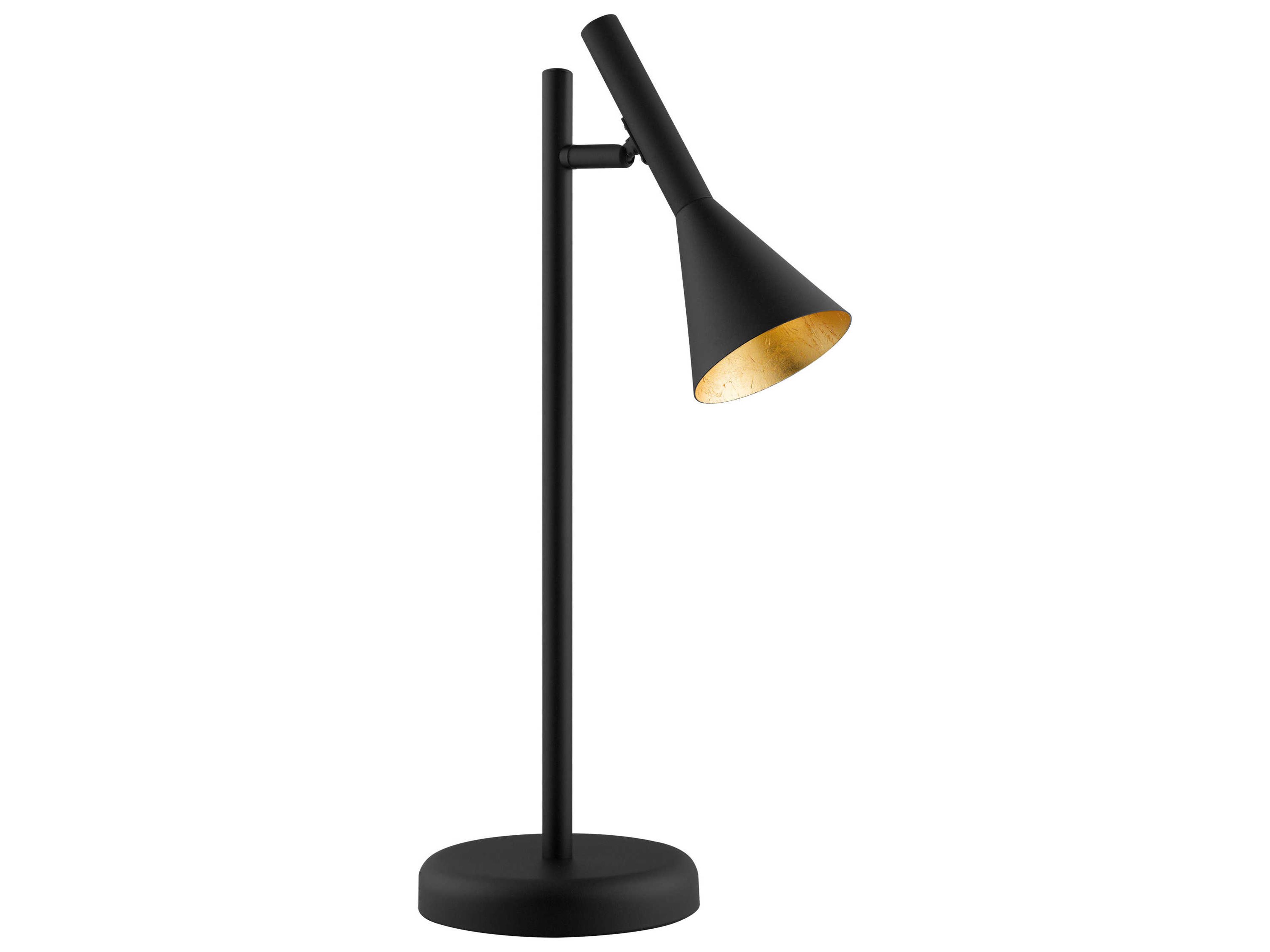 Cortaderas Black Exterior Gold Interior Metal Desk Lamp