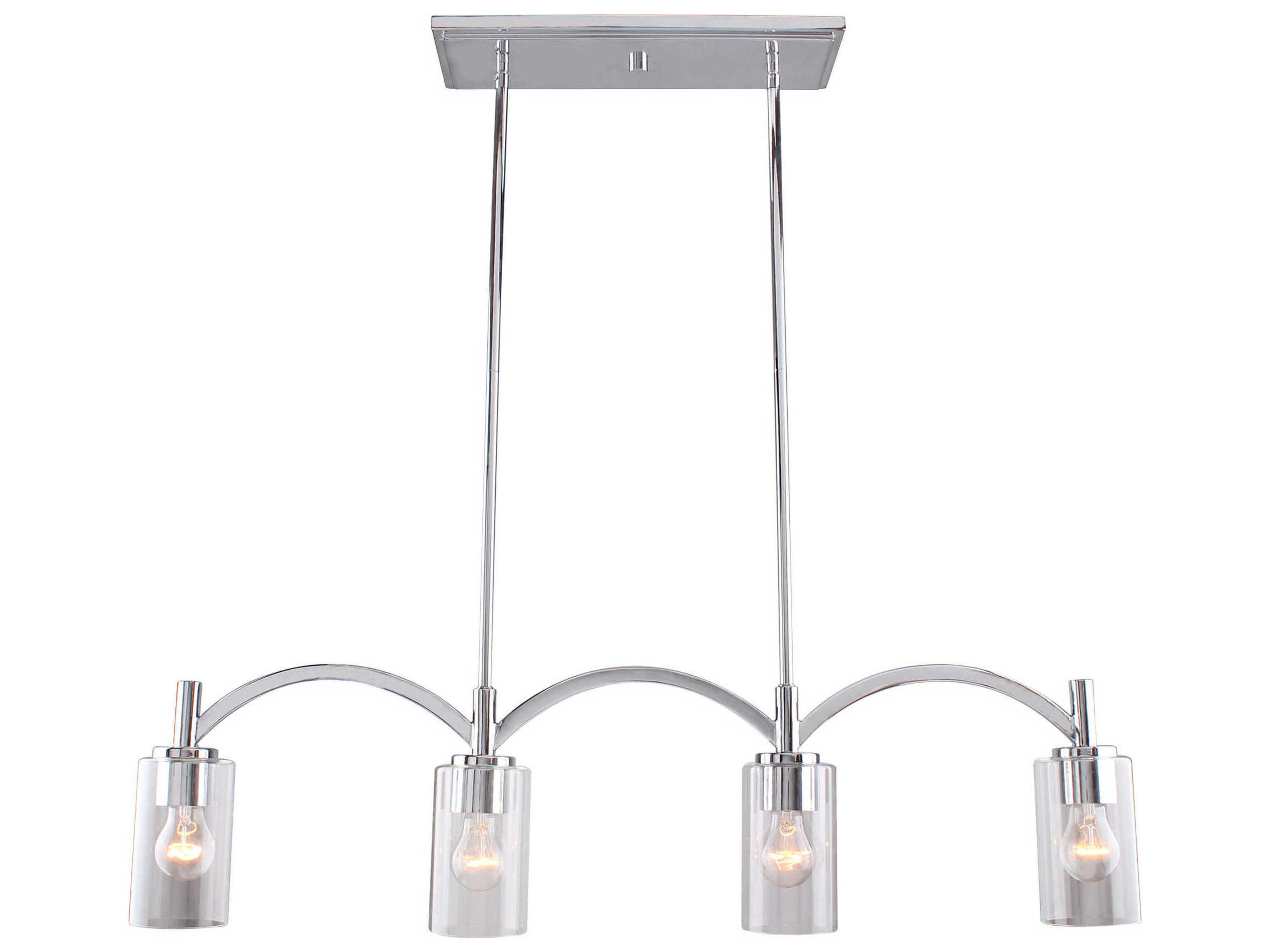 Devora 4-Light Chrome Cylinder Island Pendant