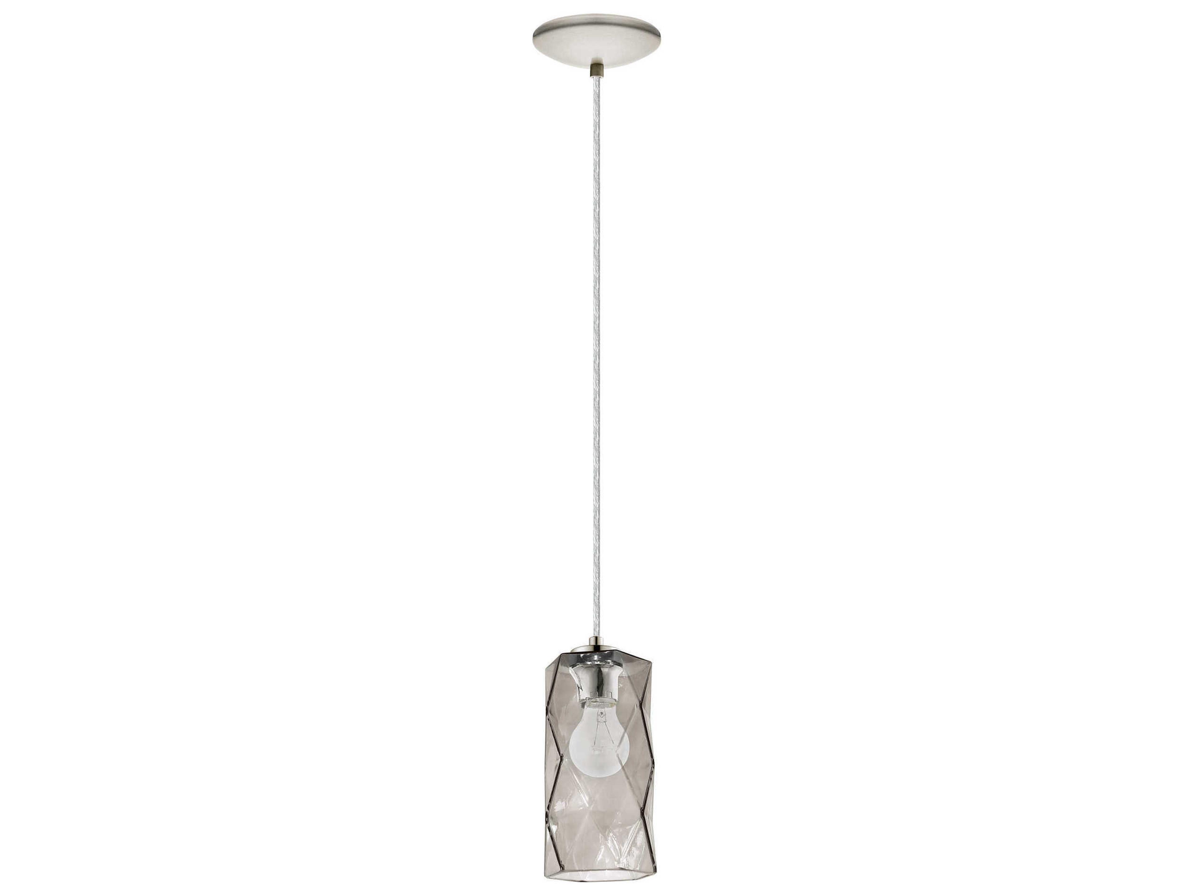 Estevau 1-Light Satin Nickel Cylinder Mini Pendant