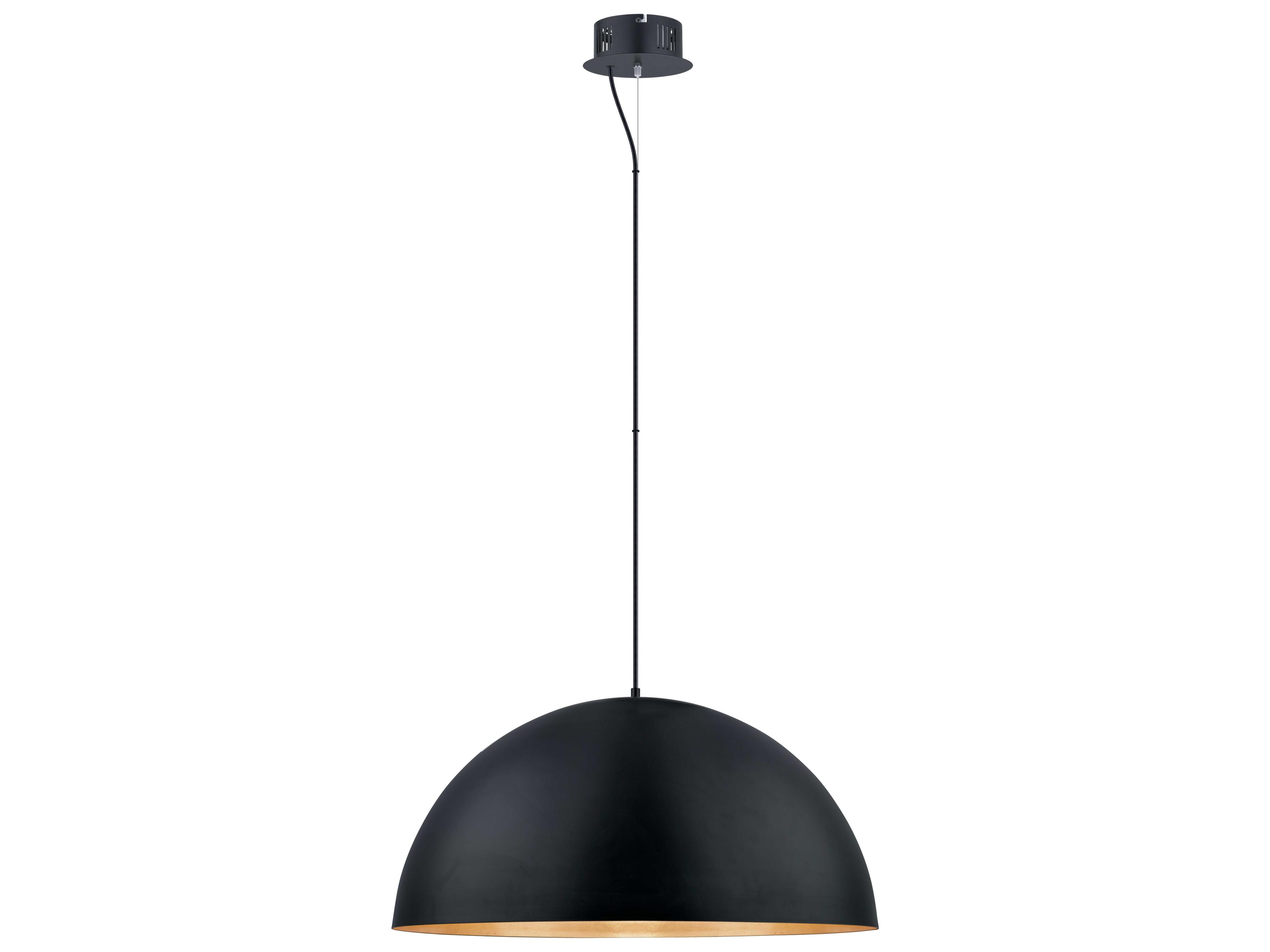 Gaetano 1-Light Black Gold Dome Pendant
