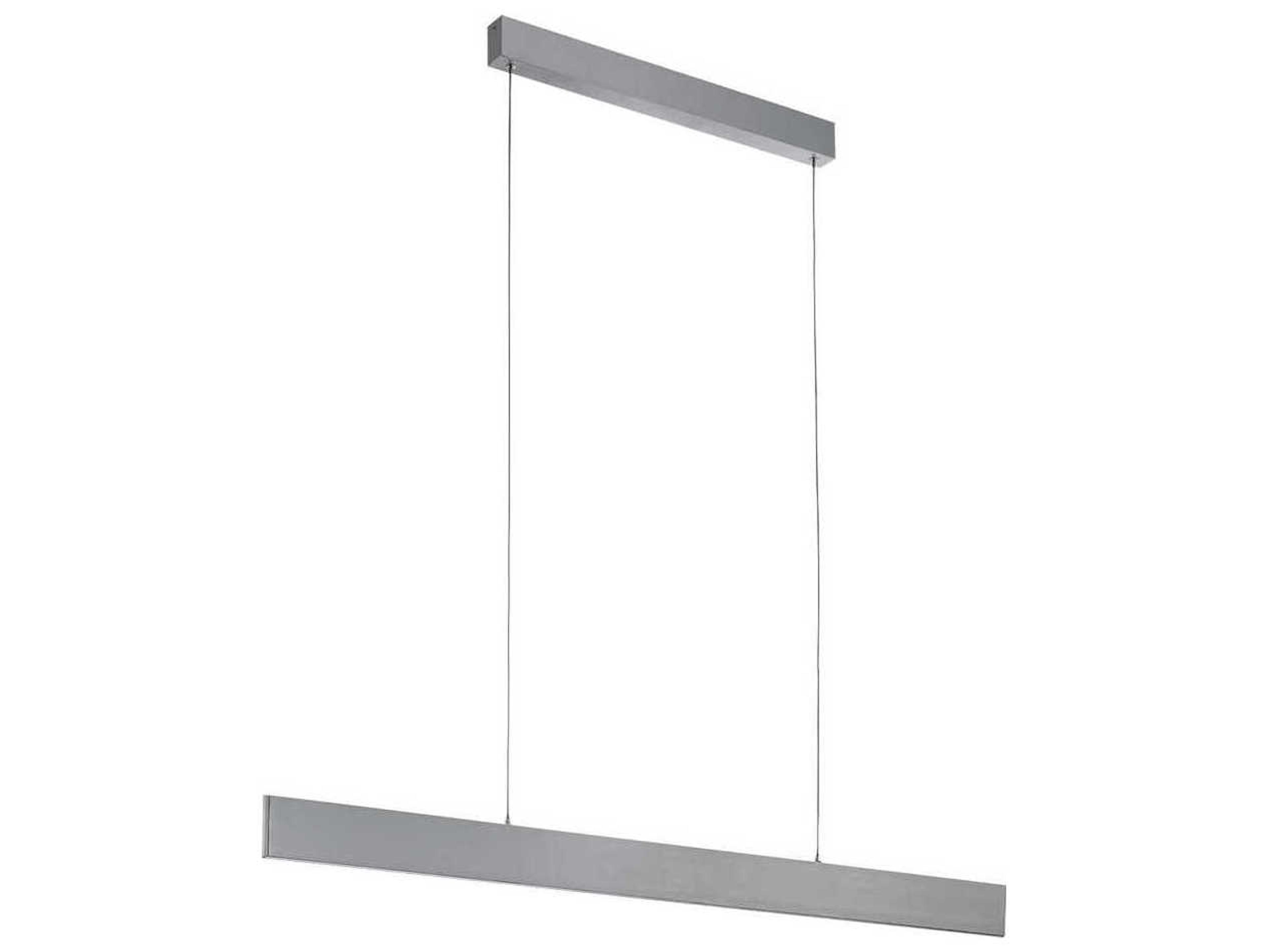Climene 1-Light Brushed Aluminum Silver Linear Island Pendant