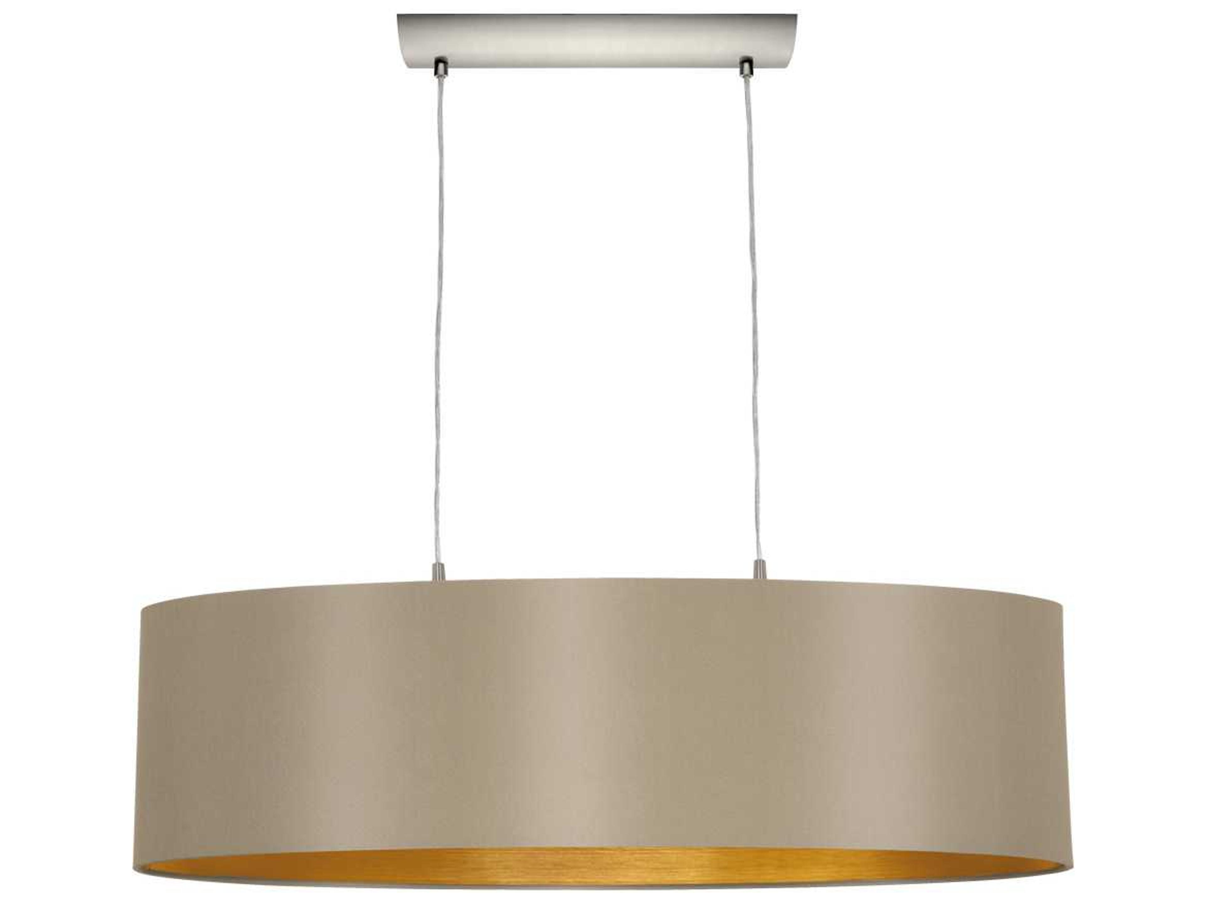 Maserlo 2-Light Matte Nickel Brown Island Pendant