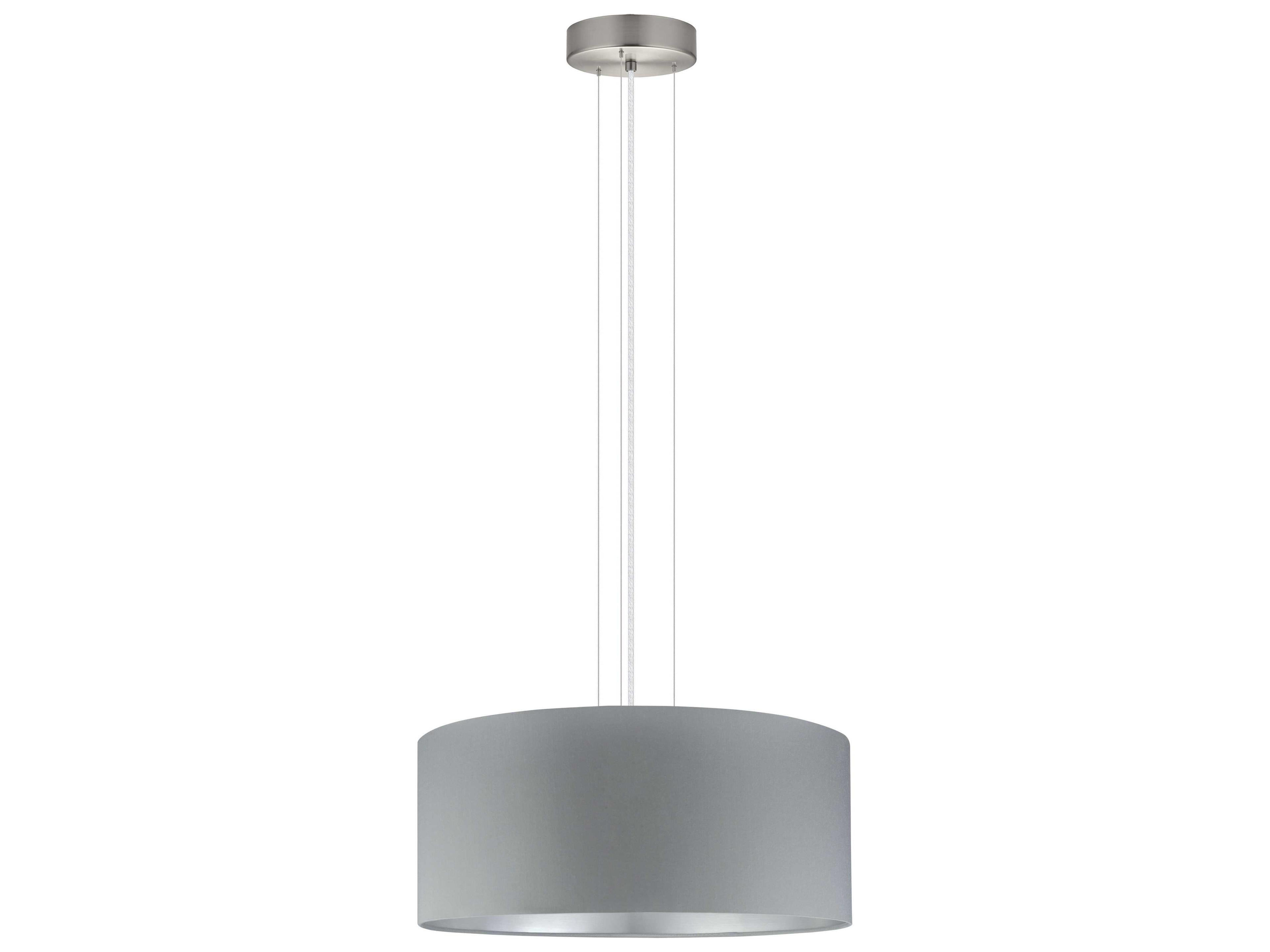 Maserlo 3-Light Satin Nickel Drum Pendant